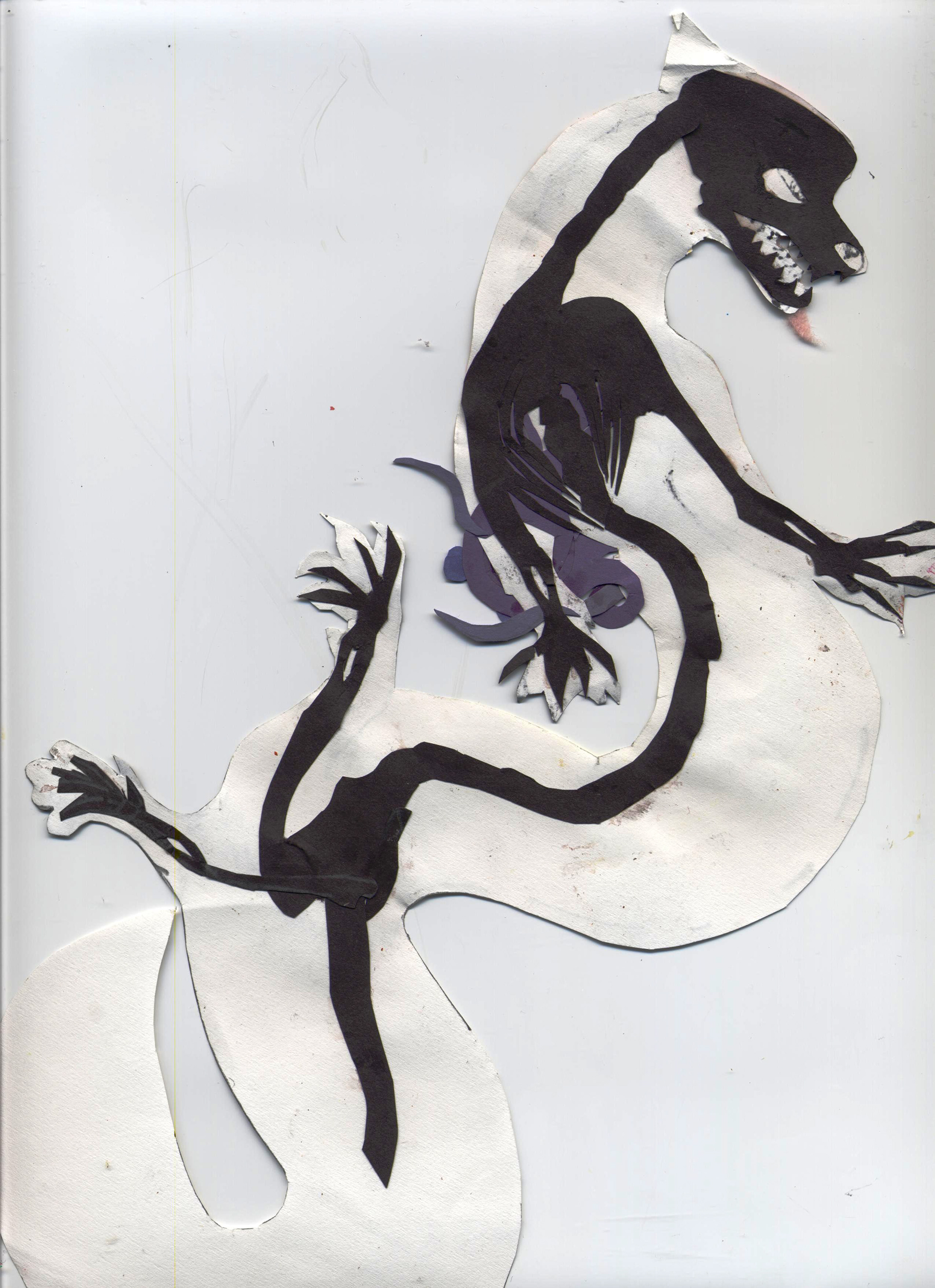 Kitsune Demon Spirit Paper Cut Out, Skeleton