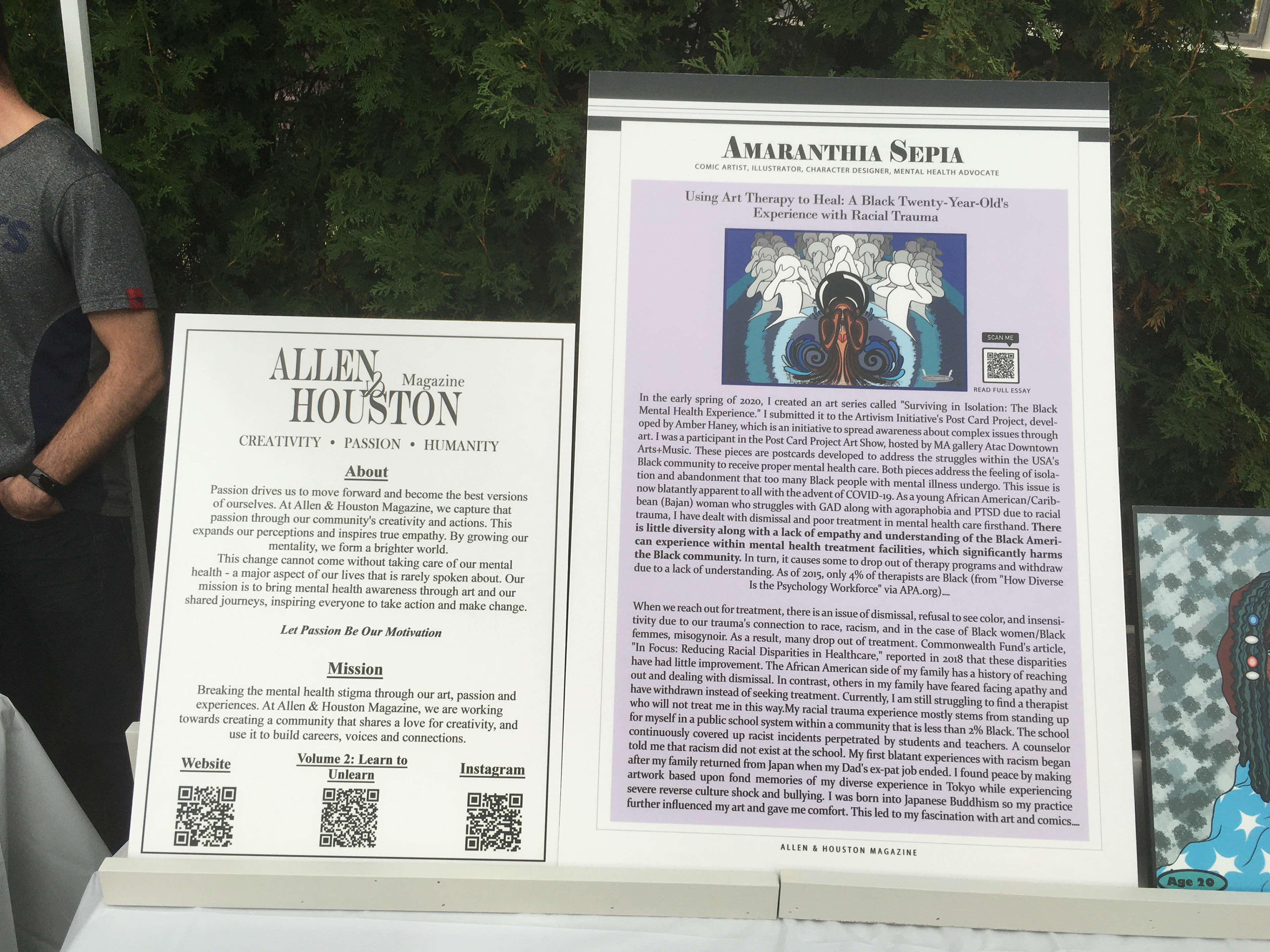 Poster featuring my essay, "A Black 20-Year-Old's Experience with Racial Trauma"