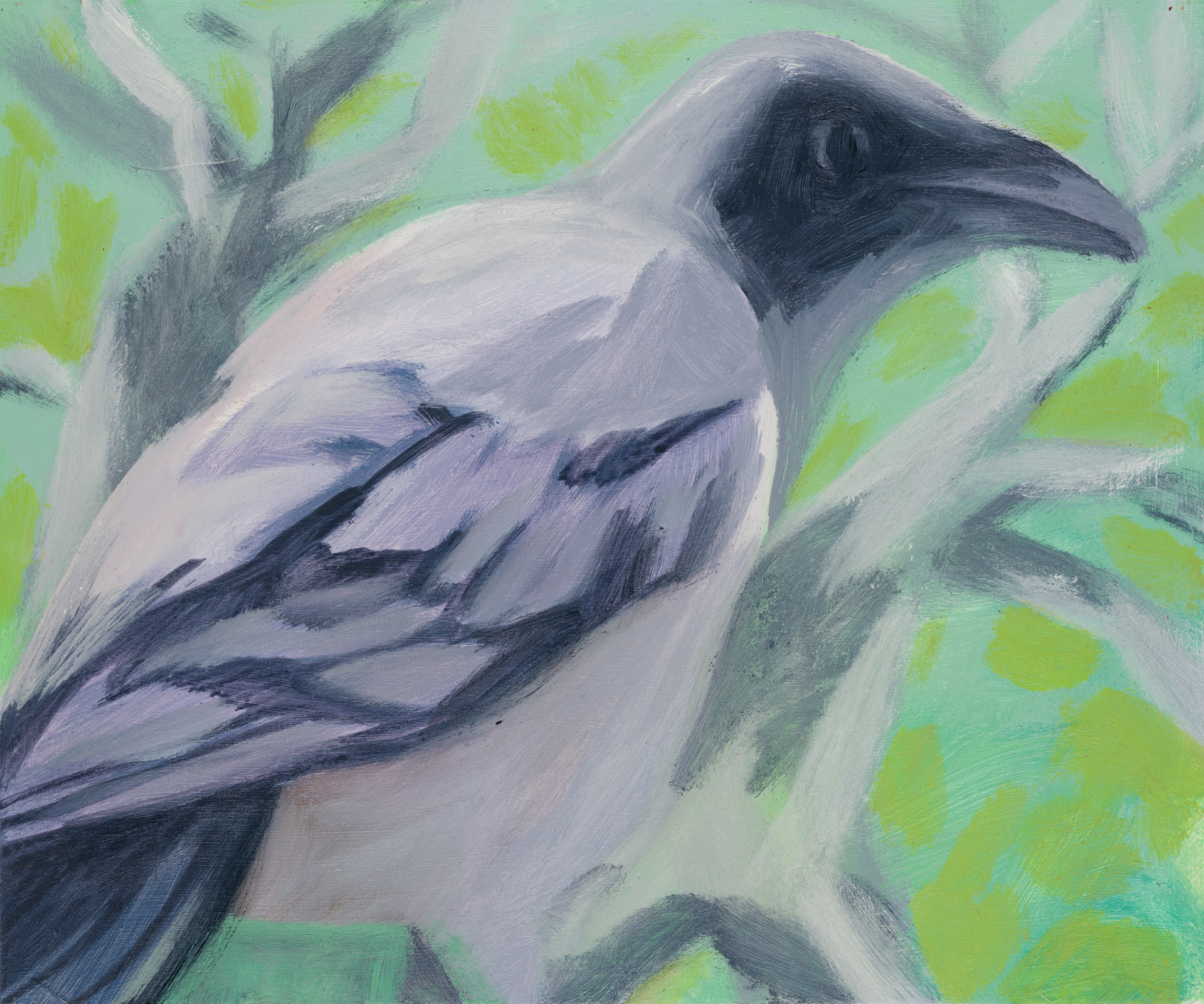 Uccelli di Roma 02_2024_25x30cm_acrylic on hardboard