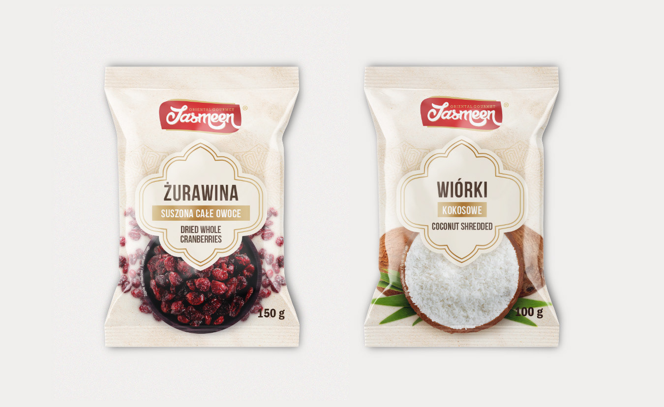 Nowa szata opakowań dla bakalii, przygotowana dla marki Jasmeen