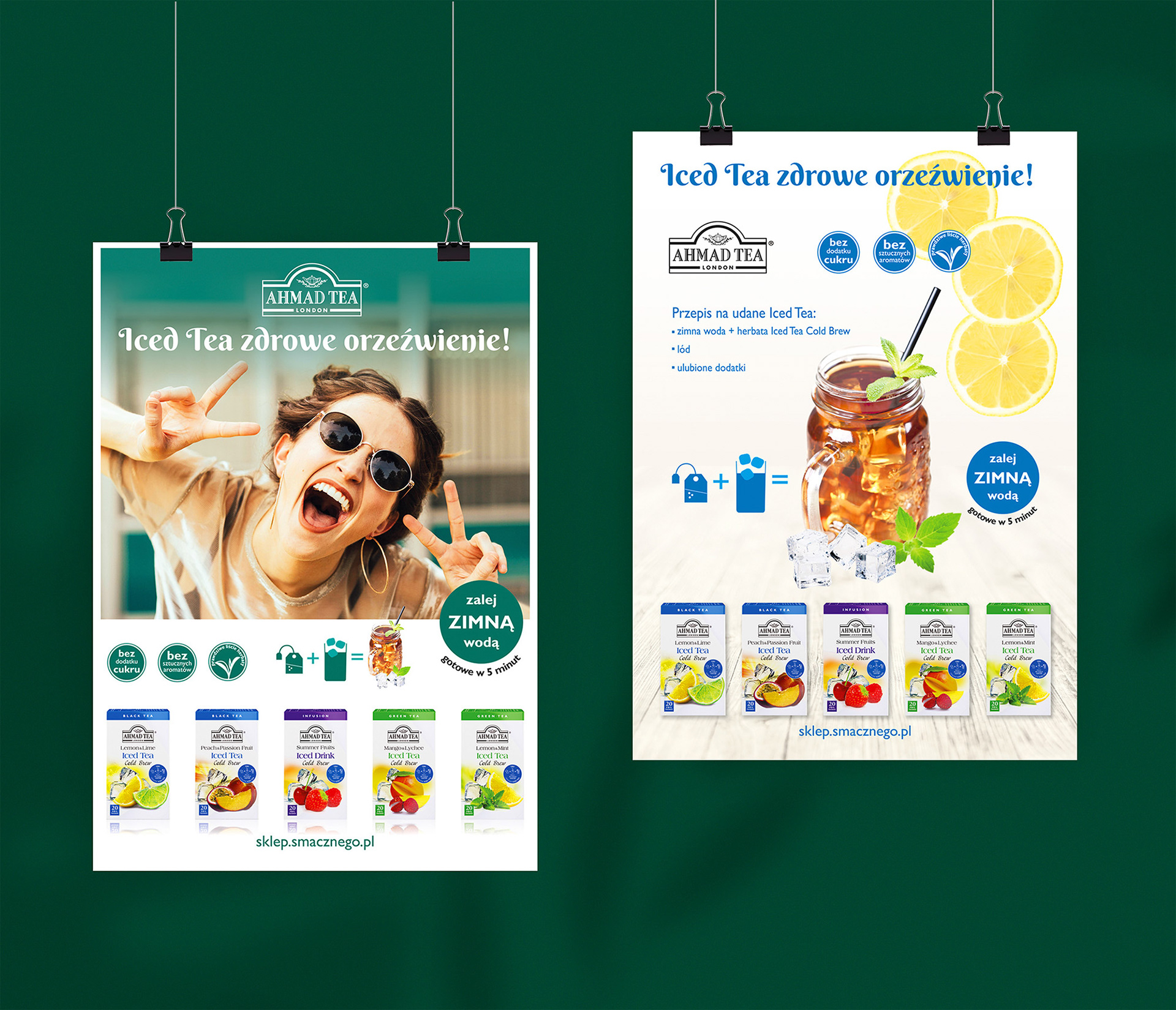 Design plakatów Iced Tea Ahmad Tea London