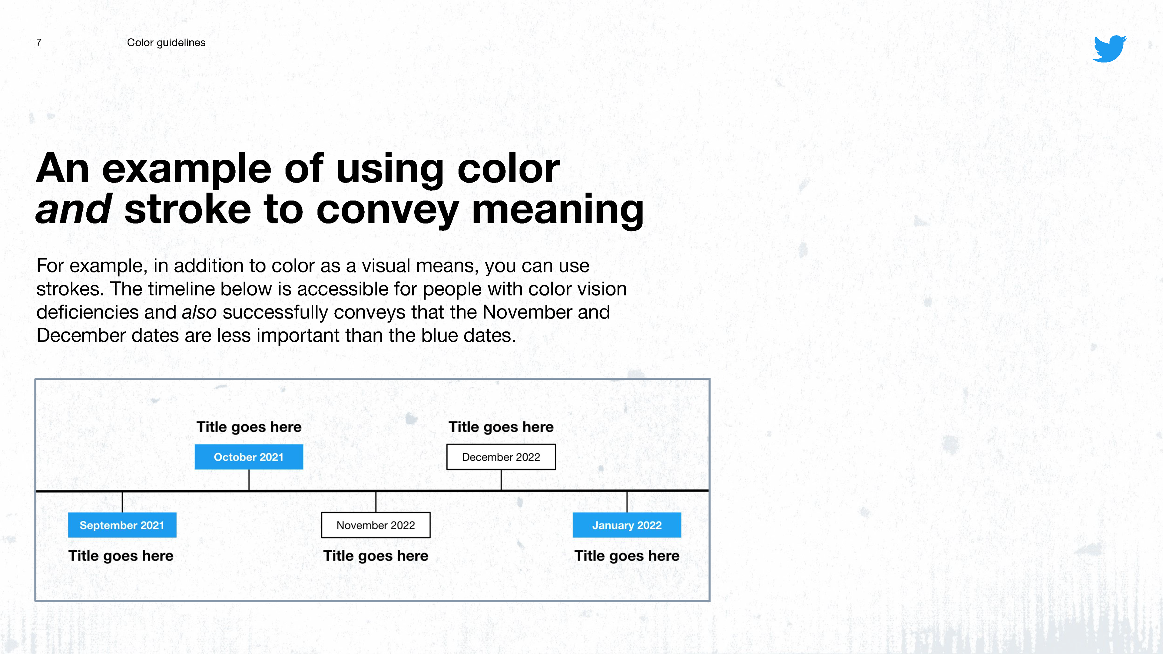 An example on how to use color and stroke to convey meaning.