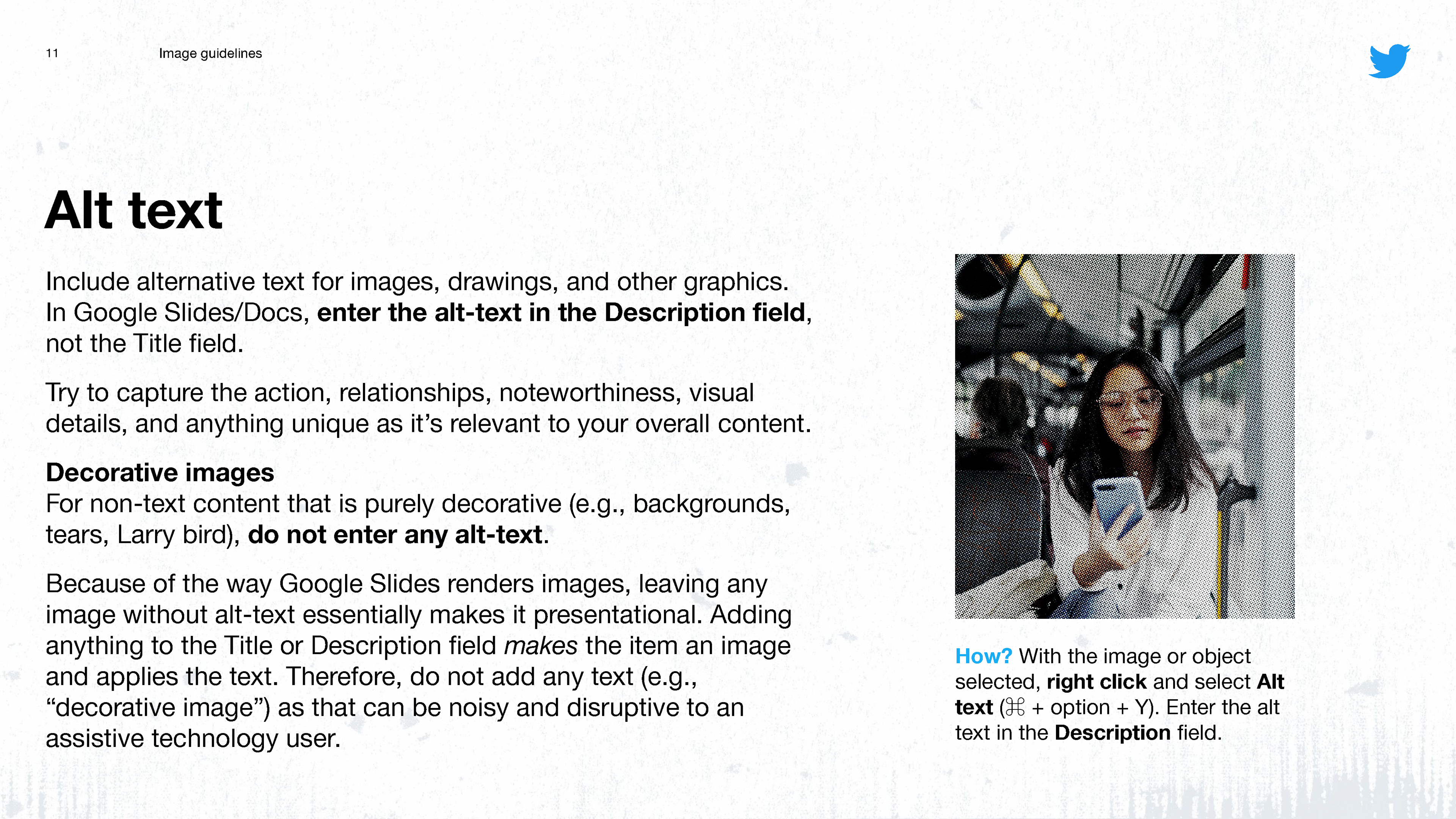 Overview on alt text.