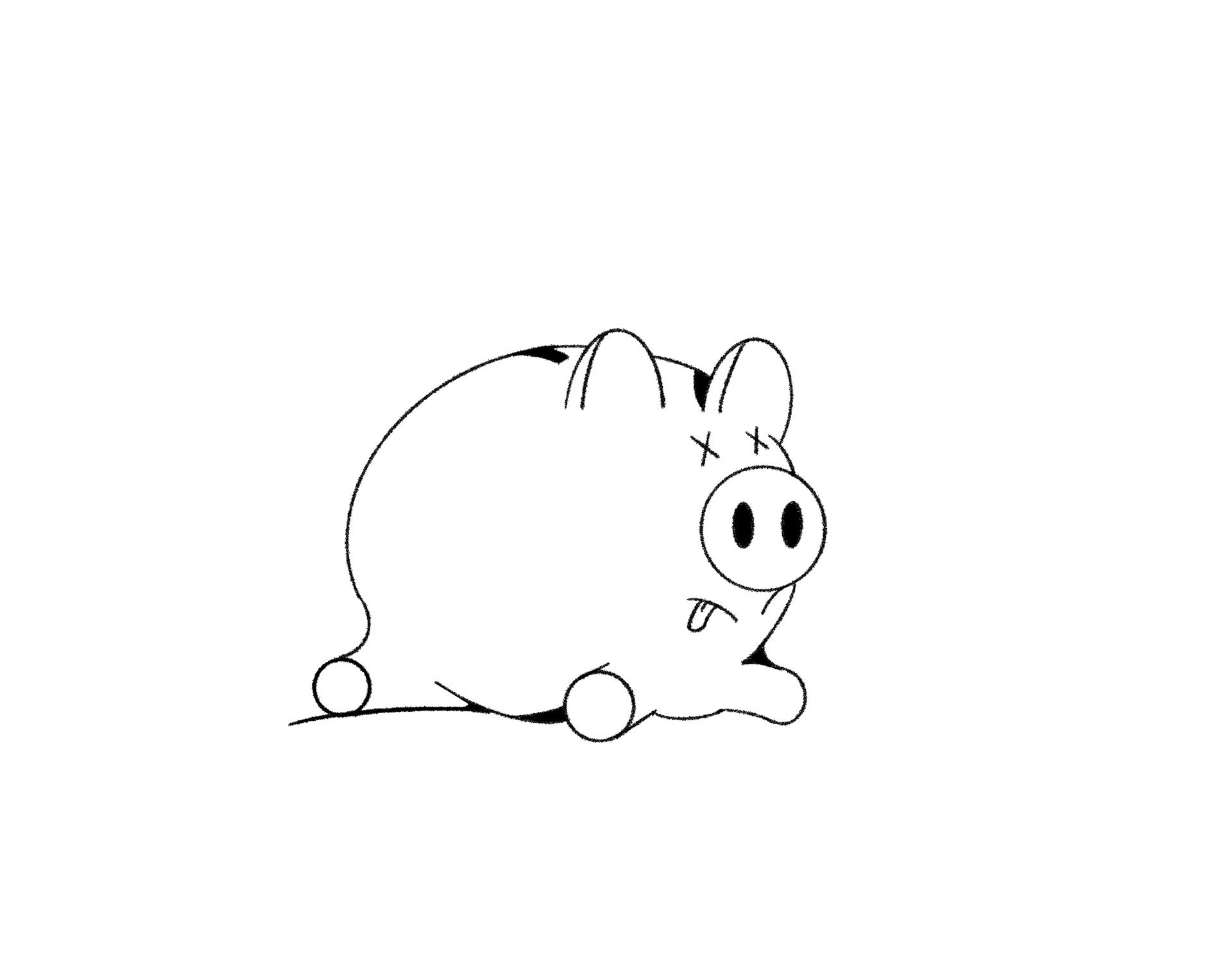 Illustration en noir et blanc d'une tirelire imitant un cadavre.