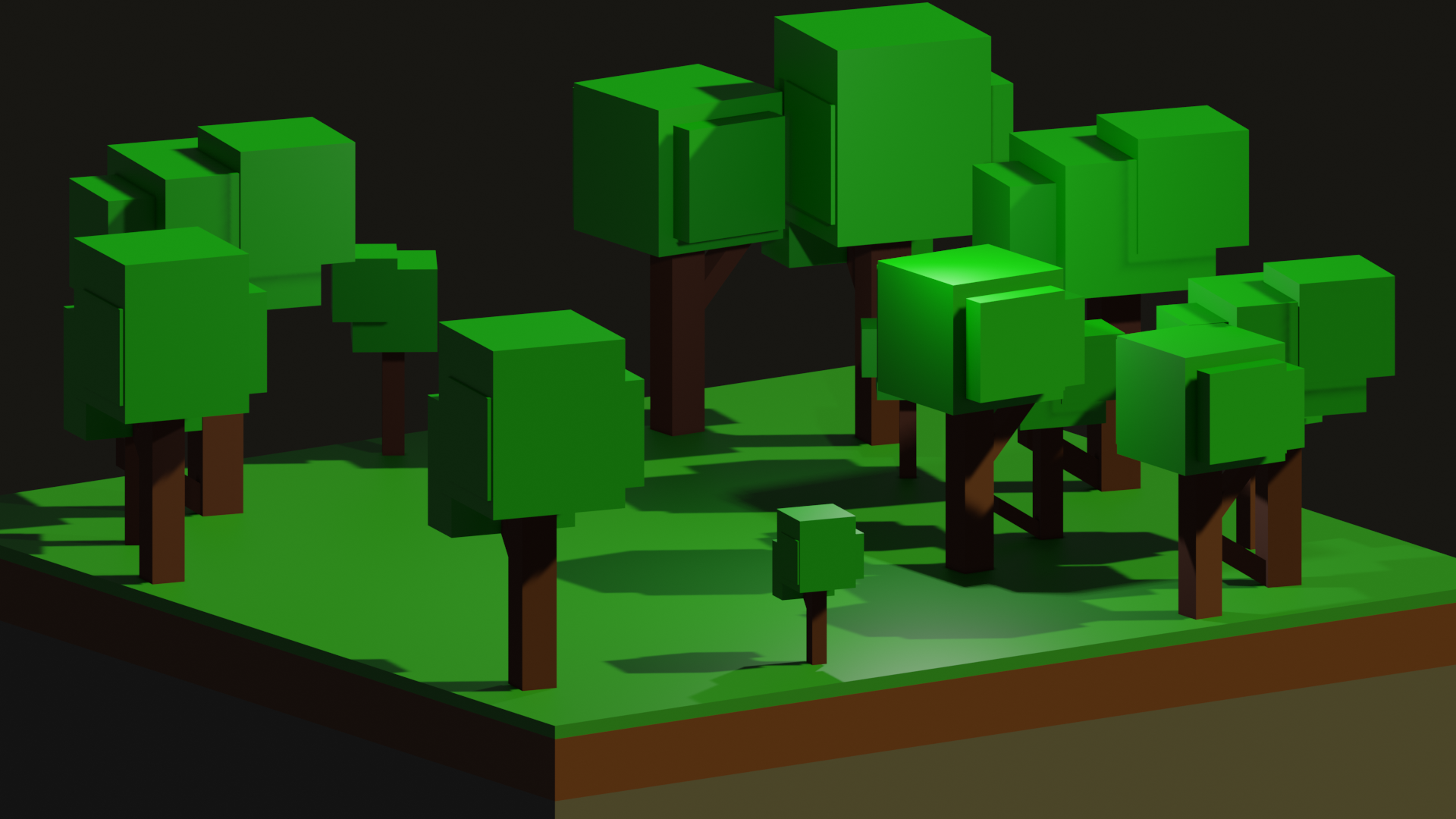 Chunk of land with a minecraft look