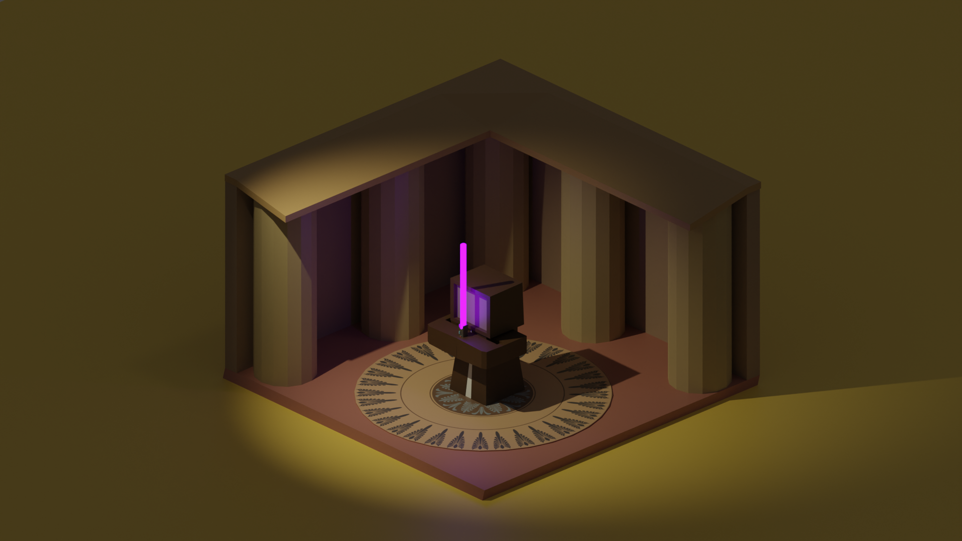 Diorama of Jedi in temple