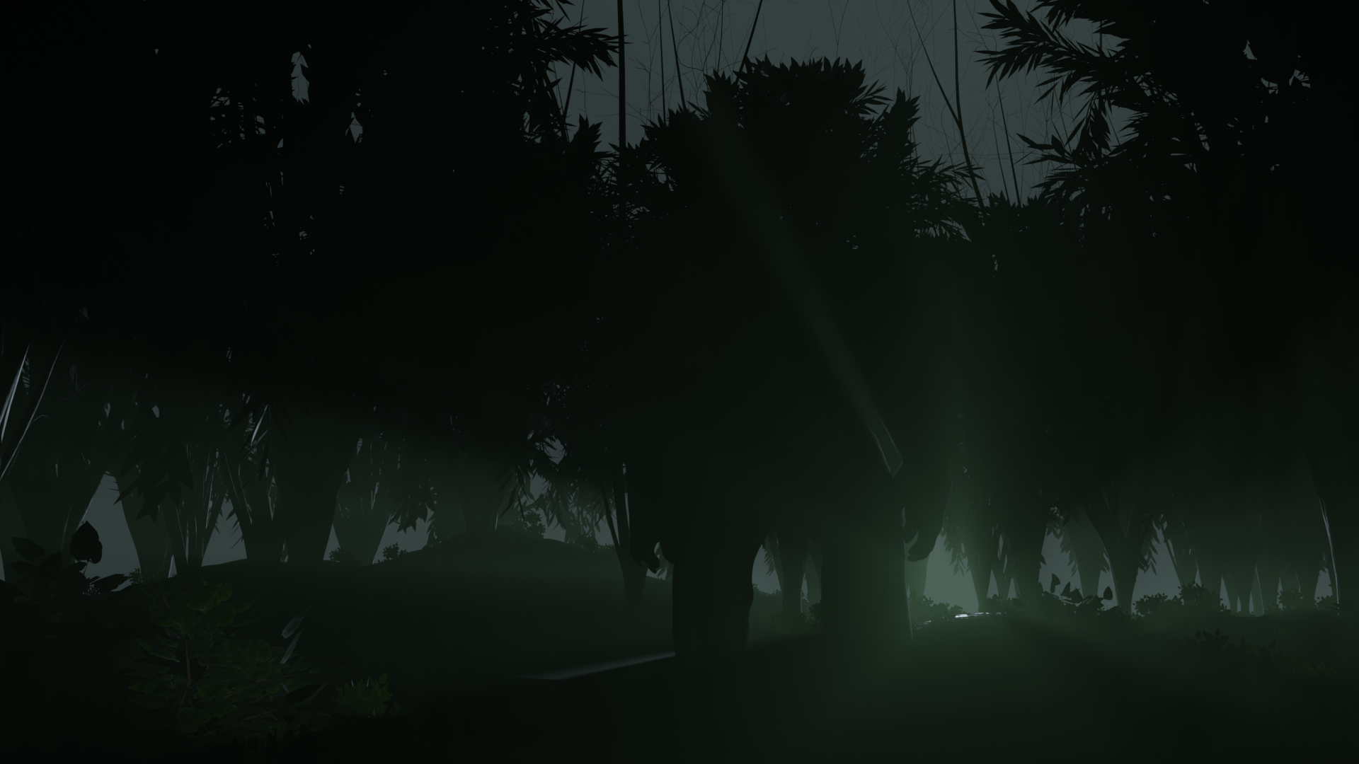 Dark forest with monster