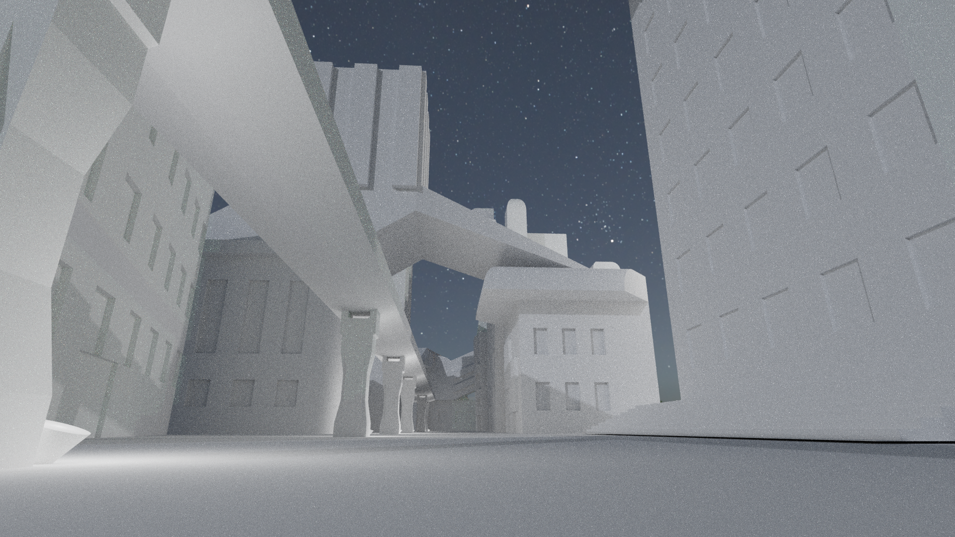 A render of part of a furutistic city
