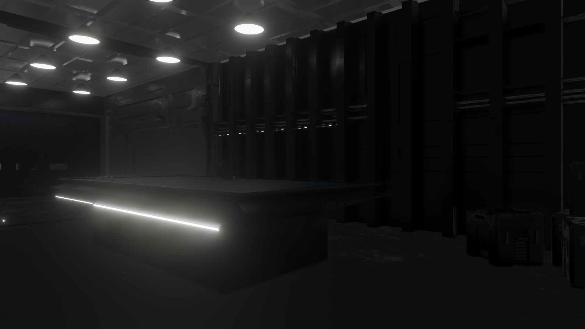 A high tech spy lair in a garage