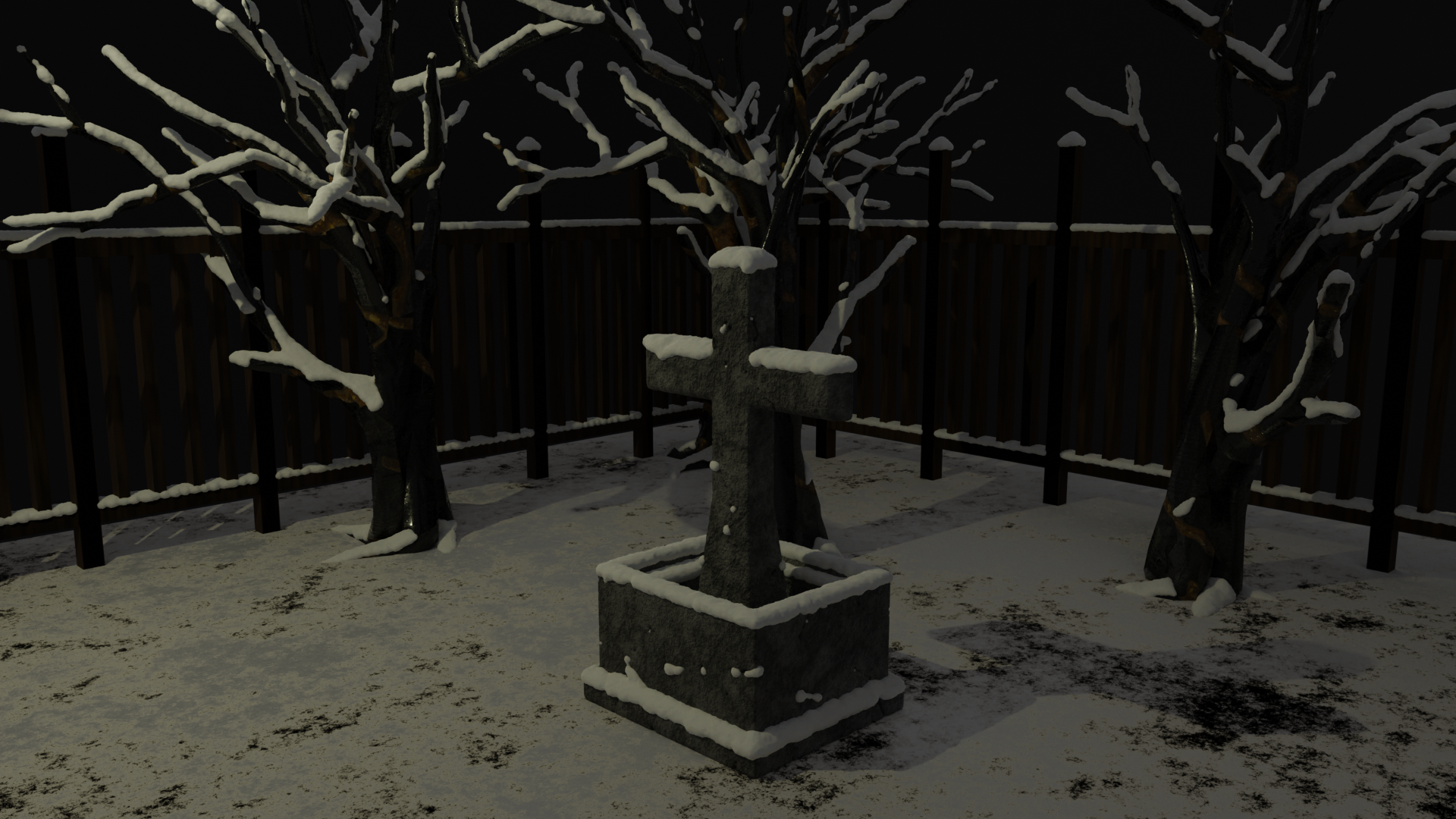Chunk of land with a gravestone