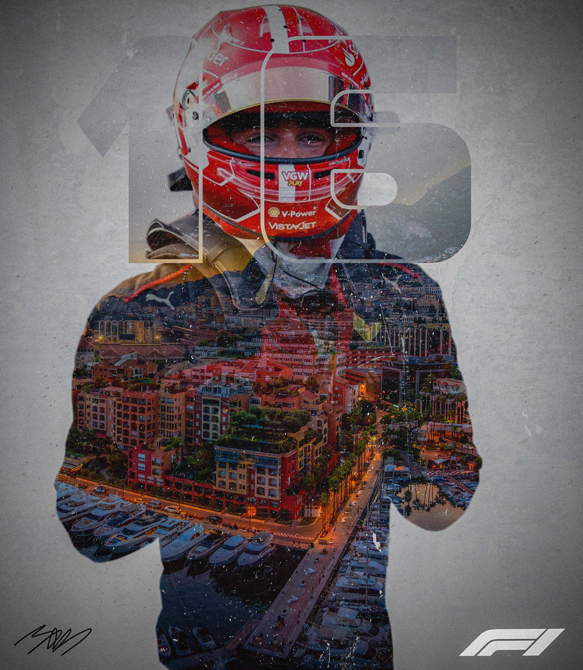 Charles Leclerc double exposure