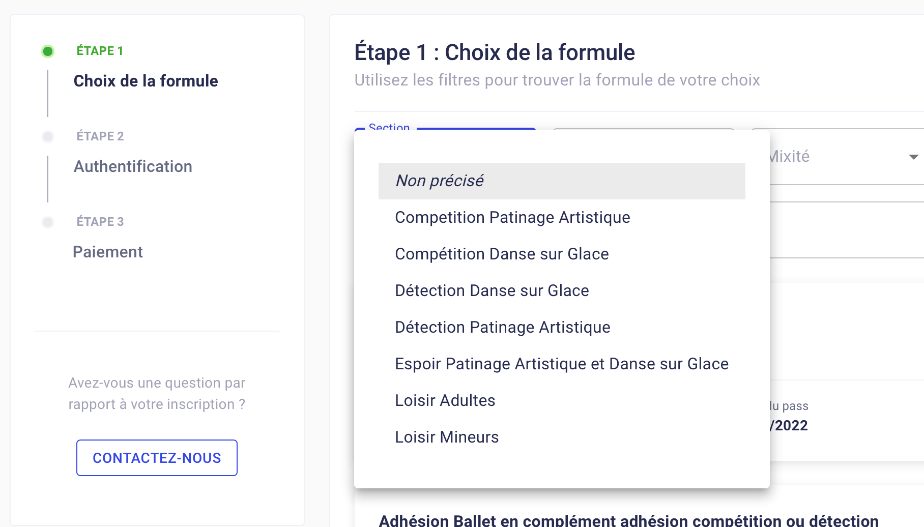 Idem, pour la section