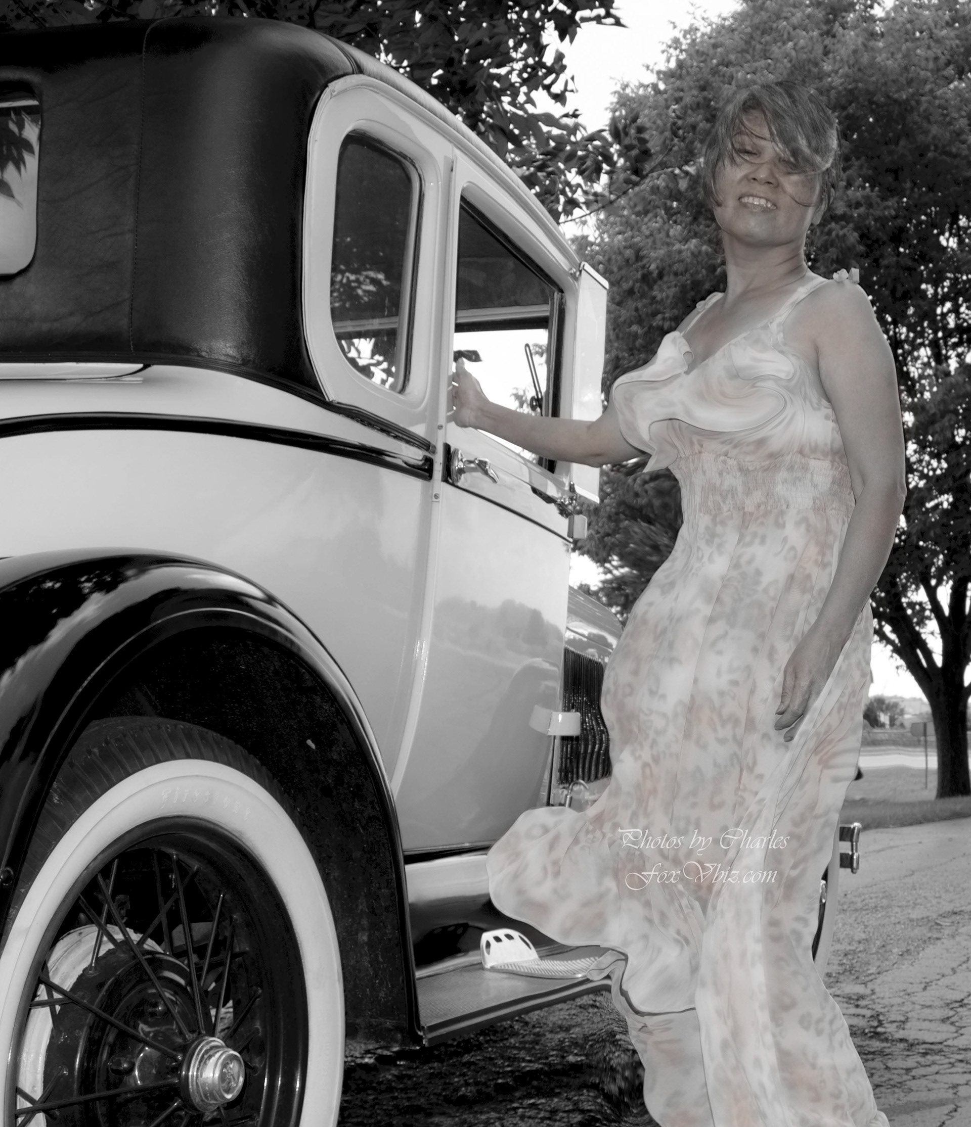 Hong trying to Sneak away in my Model A