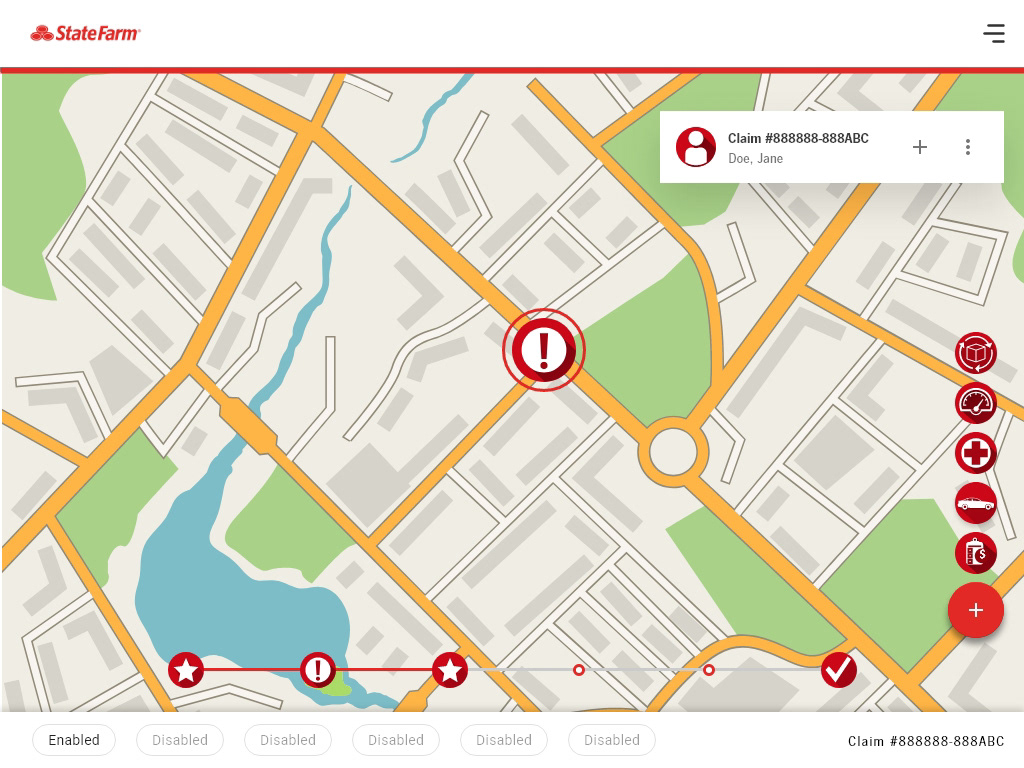 Accident claim map