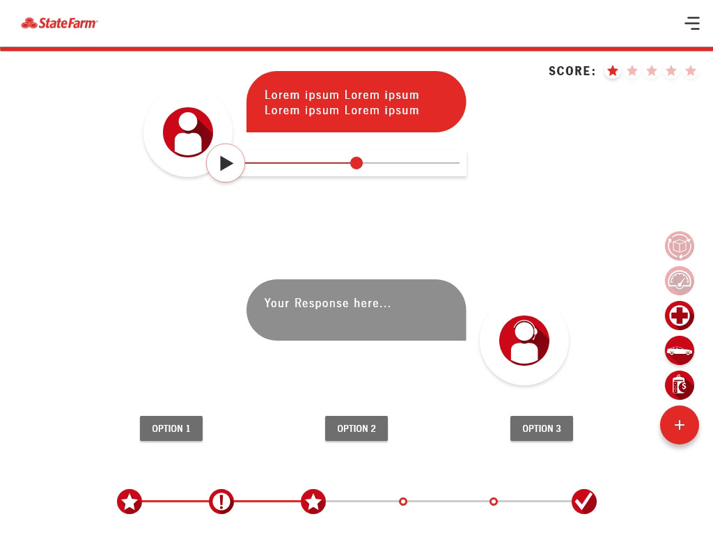Agent and customer chat simulation.