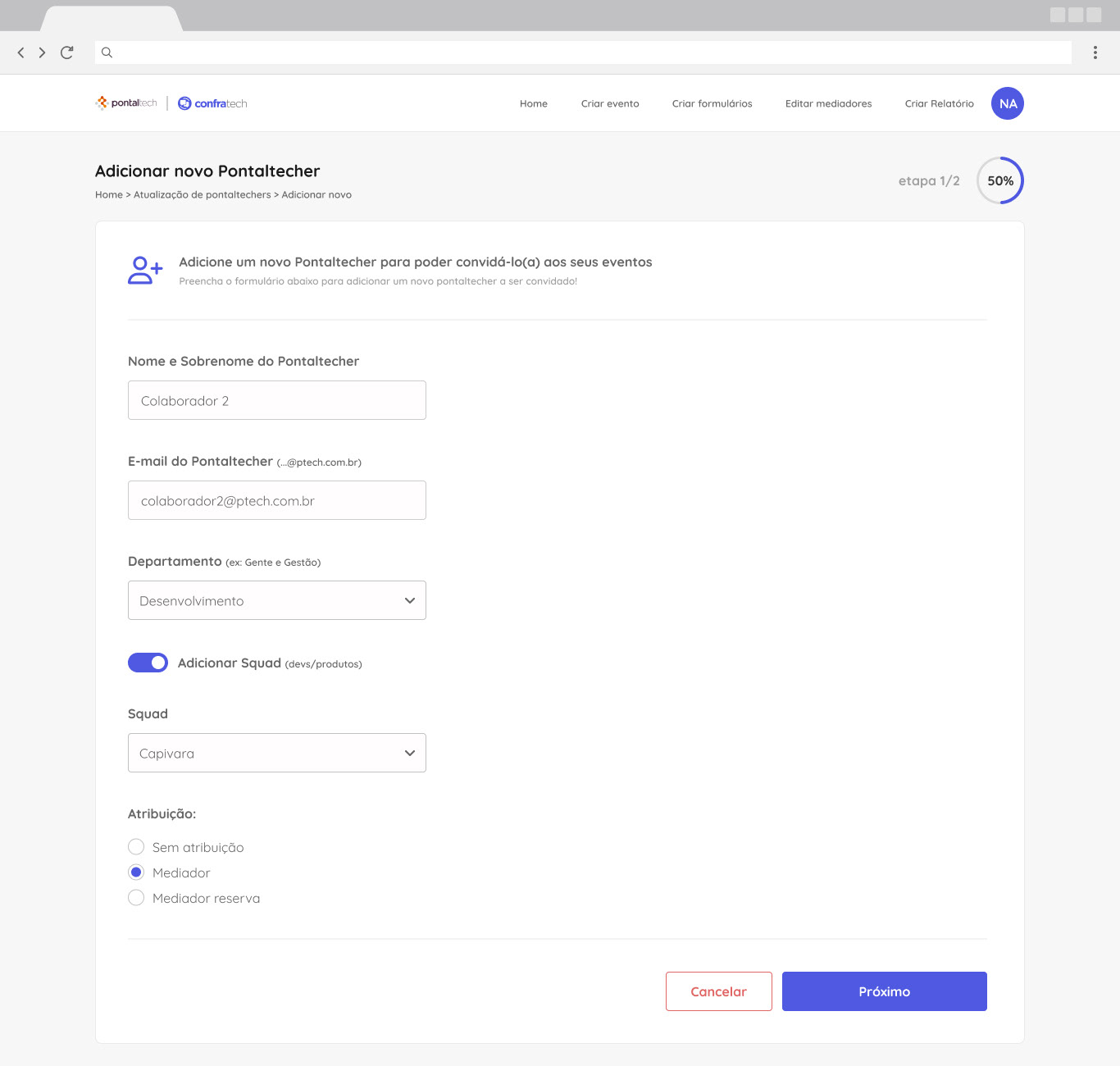 Adicionar Colaborador