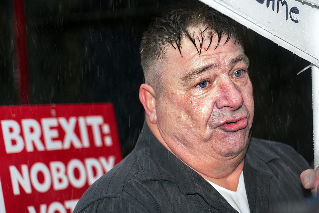 "Traitors, scum, vermin" were expletives shouted this pro-Brexit protestor.