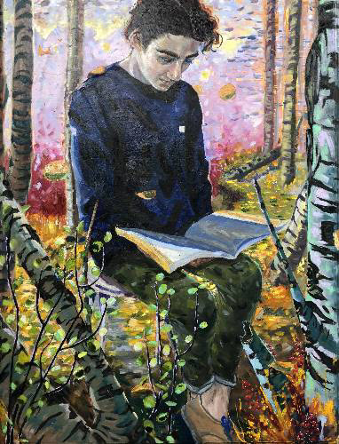 One's Own Eden, 24"x36", Oil, Gold Leaf
