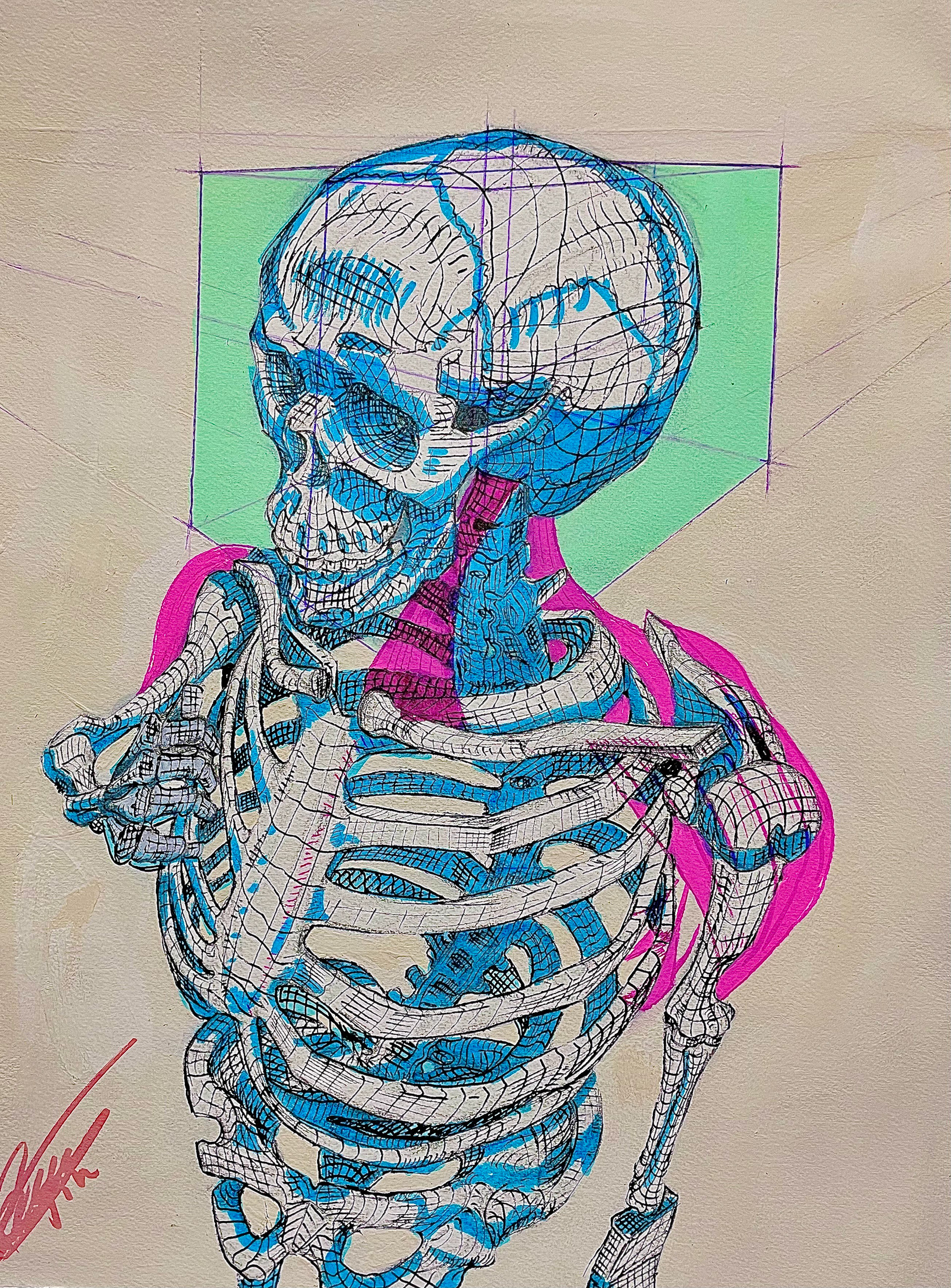 Mental Planes, 16"x20", Watercolor, Marker