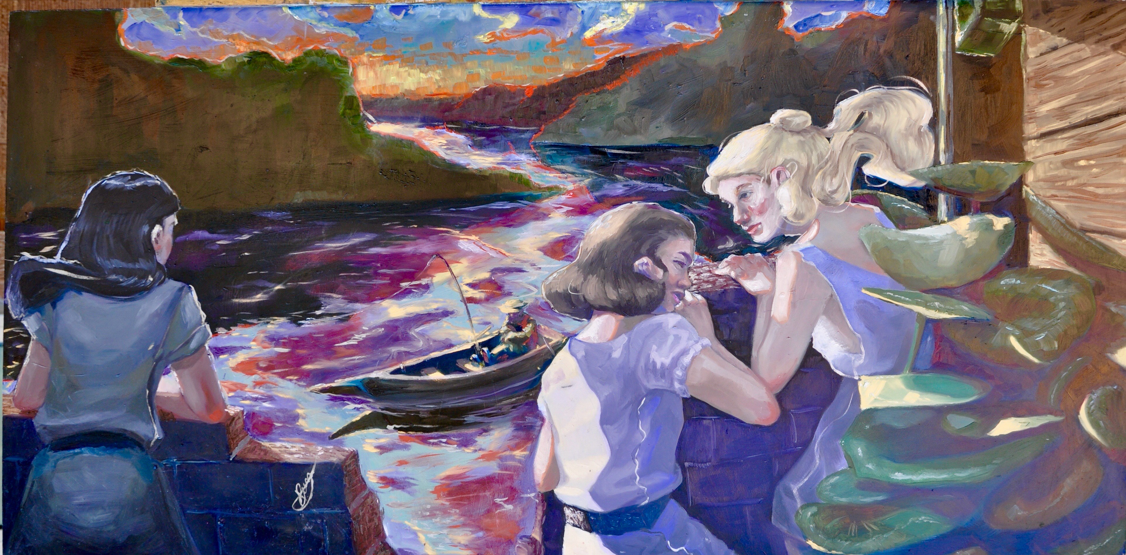 Whispers at Sunset, 24"x48", Oil