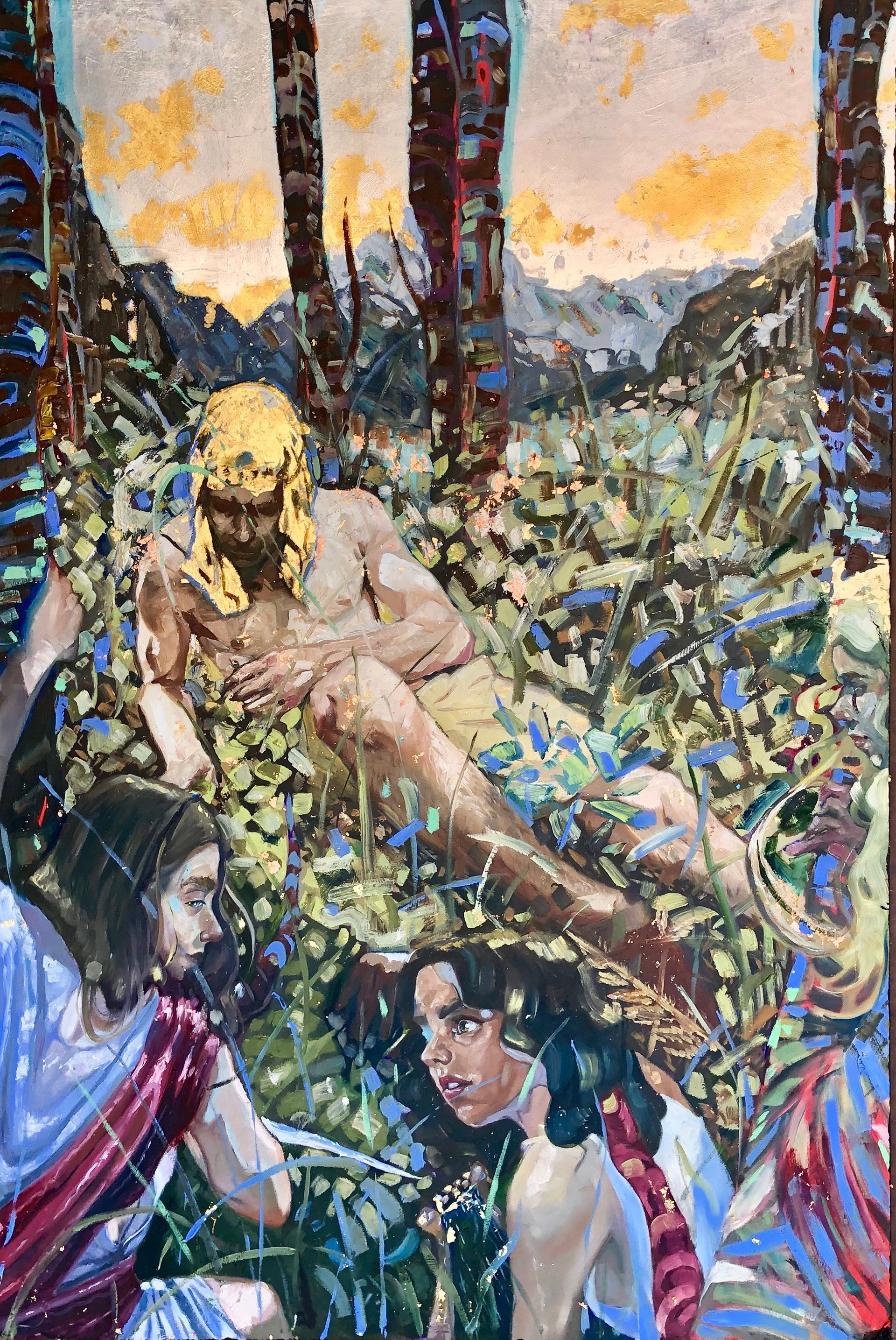 Pompeii, 48"x56", Oil, Gold Leaf