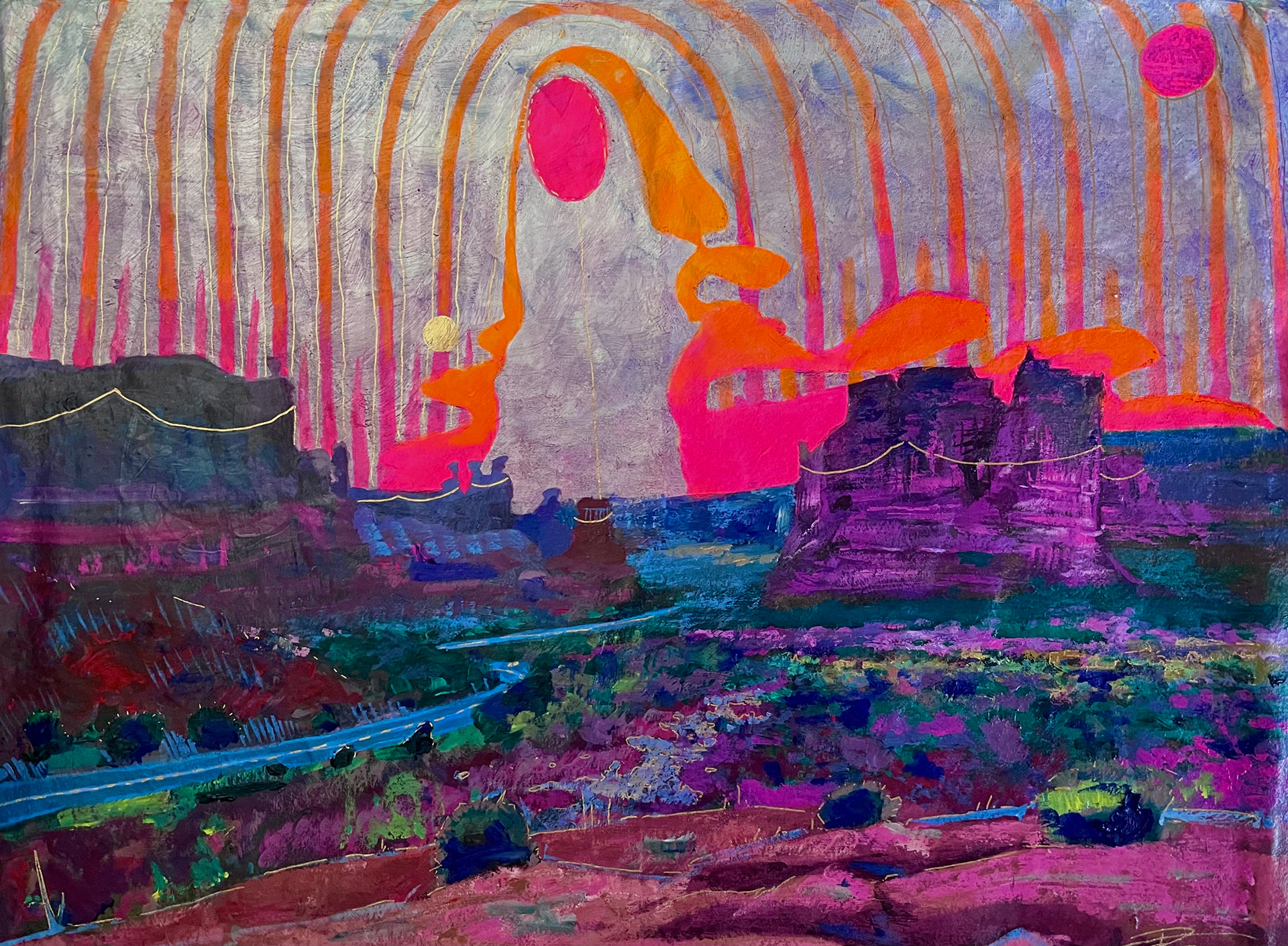 Ofrenda a La Tierra, 40"x45", Acrylic, UV reactive Pigment