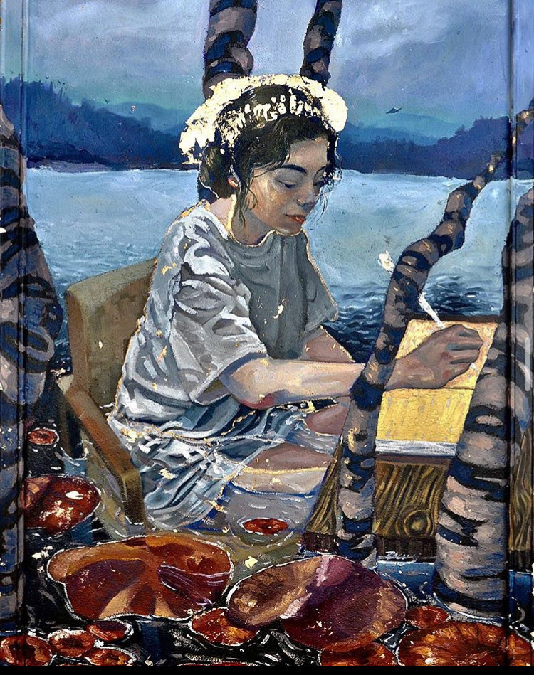 Convergent Peace, 24"x36", Oil, Gold Leaf