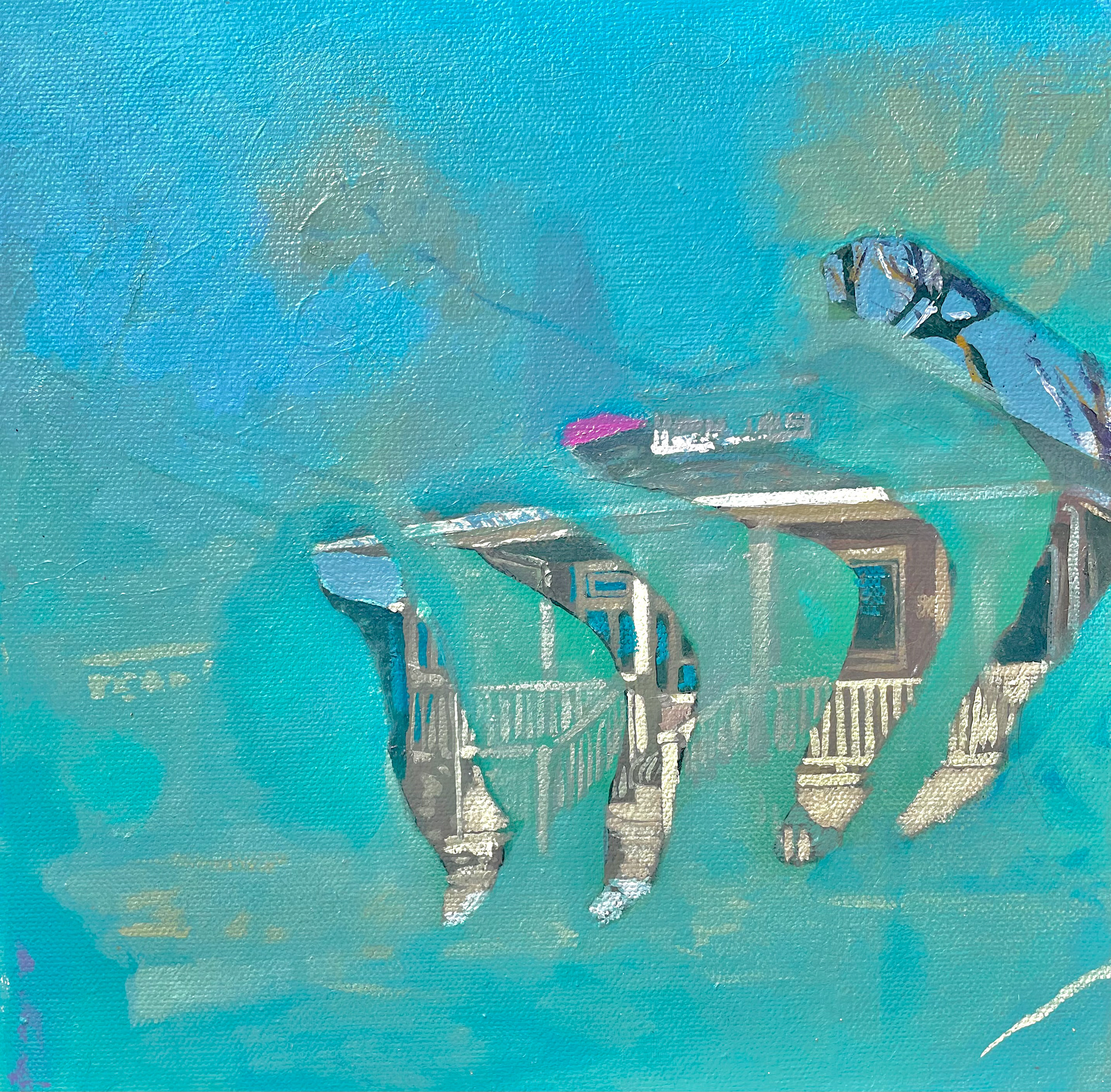 Memories are Due, 9"x9", Acrylic