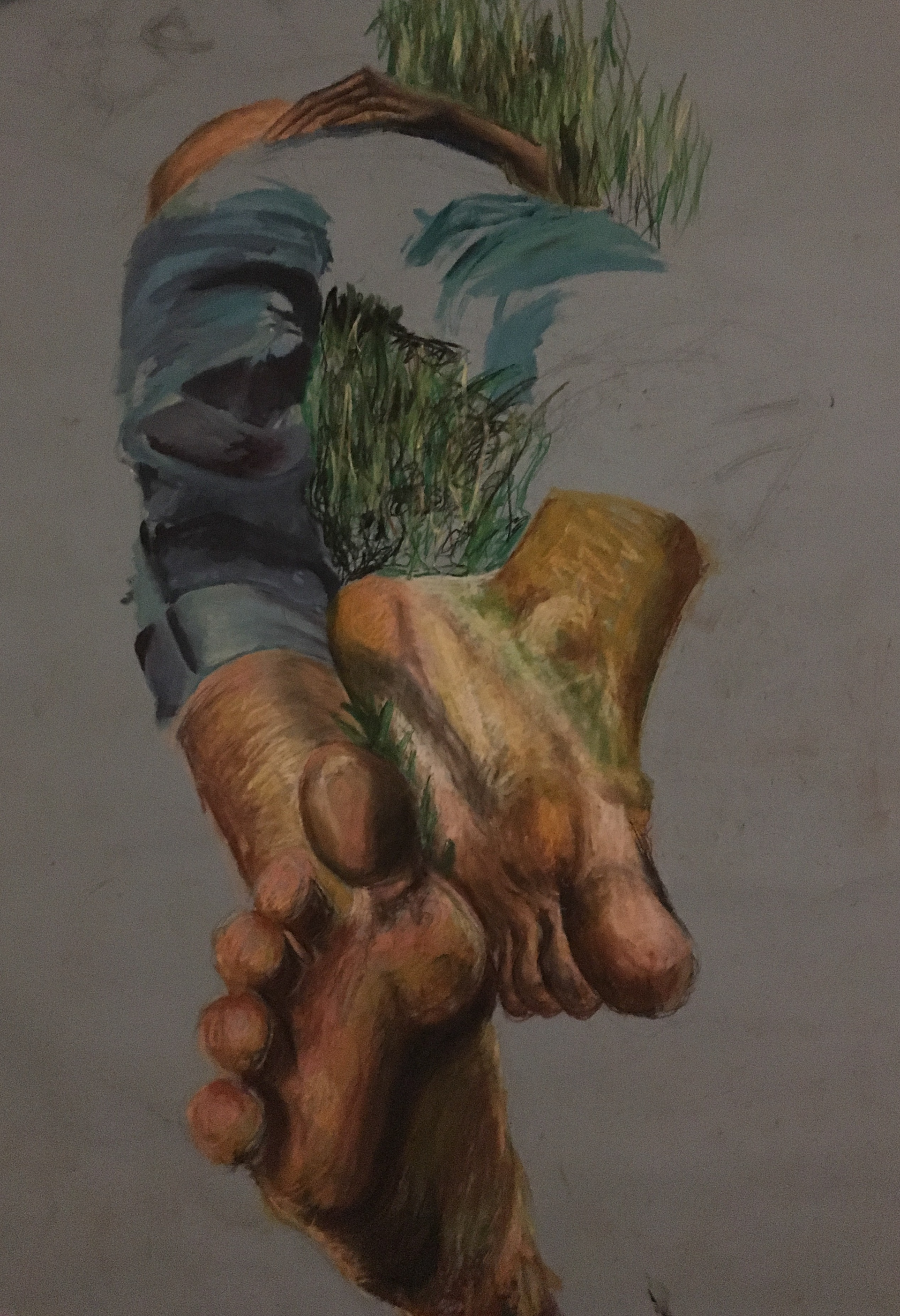 6'x3.5' : oil pastel and oil bars on paper