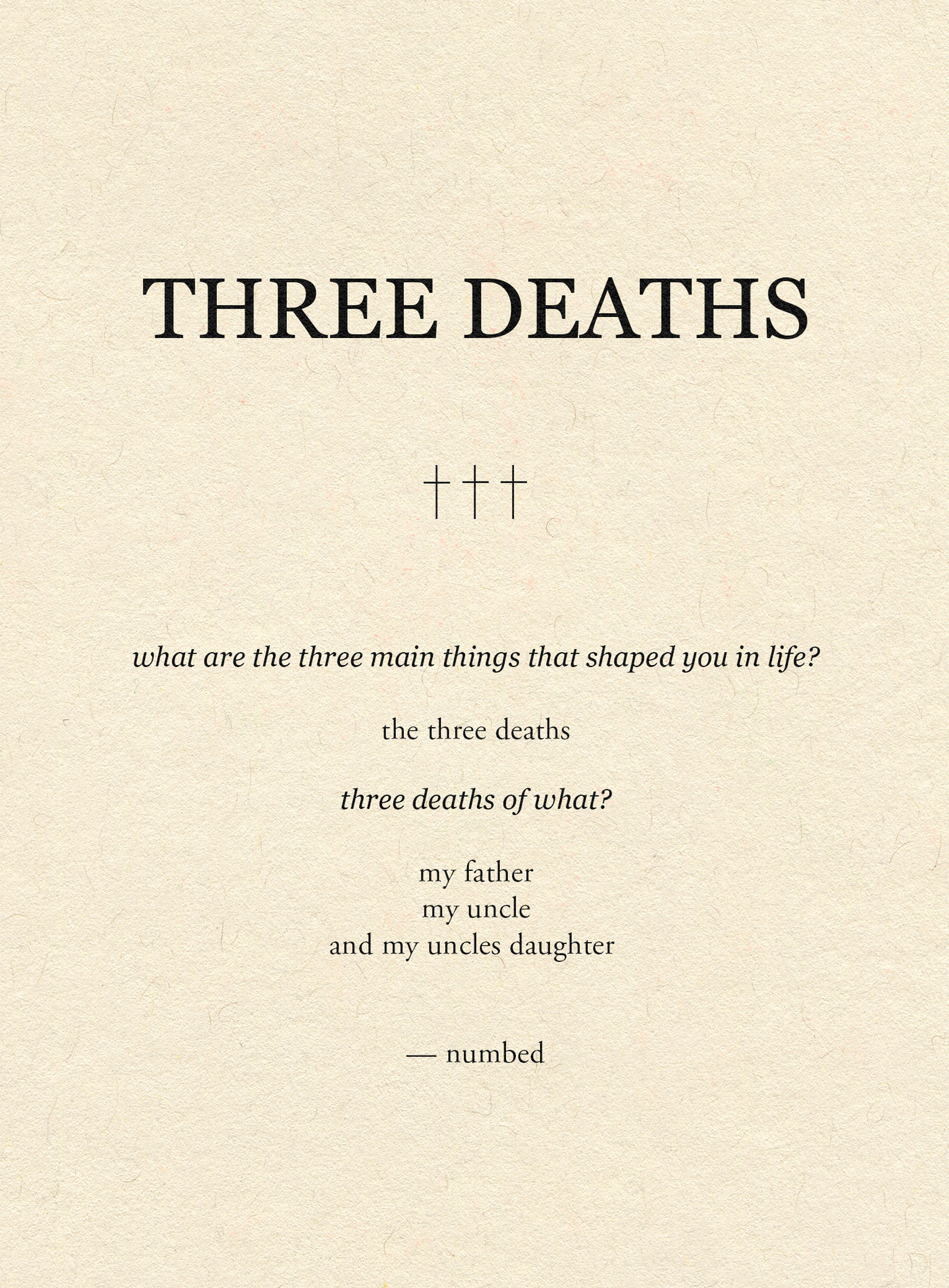 THREE DEATHS