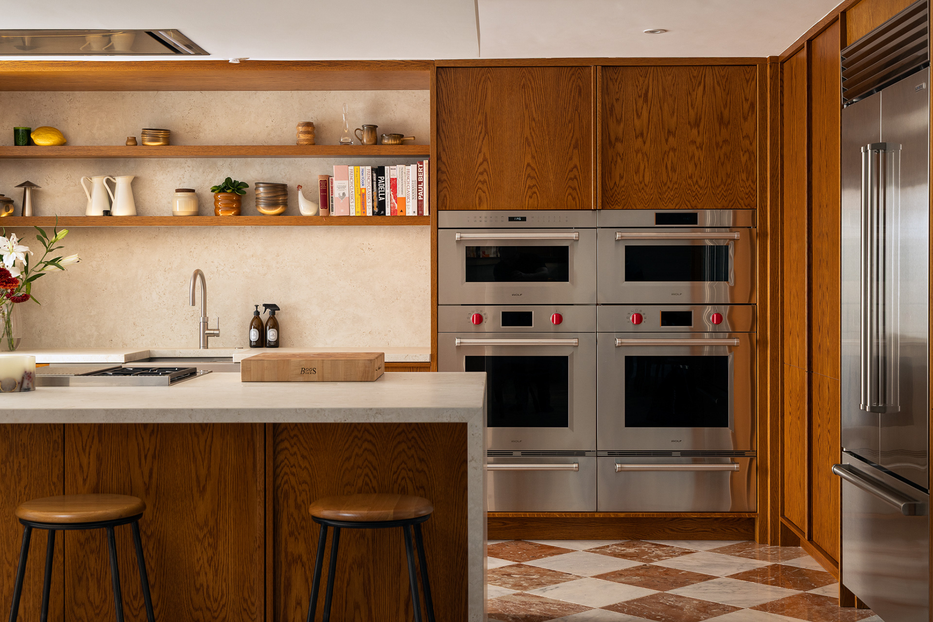 A seamless blend of handcrafted joinery and Sub-Zero refrigeration, designed for both everyday living and entertaining.
