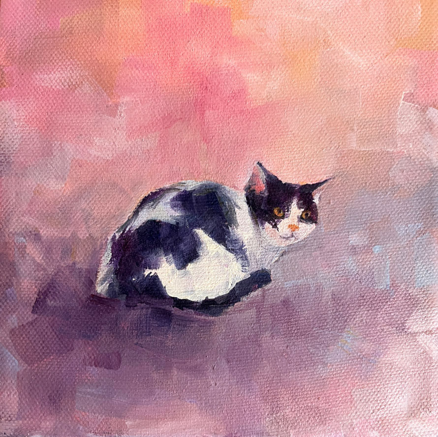 Cow Cat, Oil on Canvas