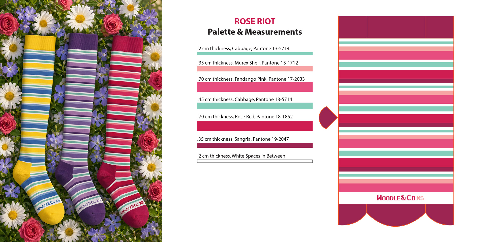 Woodle & Co., Garden Party Sock Series, Pattern Designs