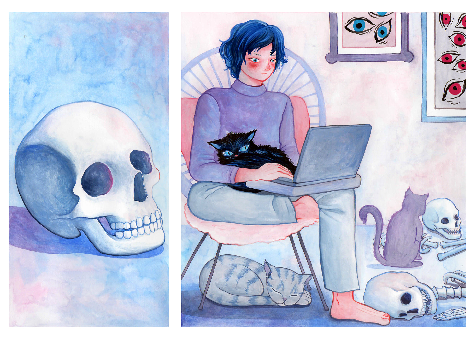 You Don’t Know Who You’re Talking To #1, 2020, 21x29.7cm, Gouache on paper