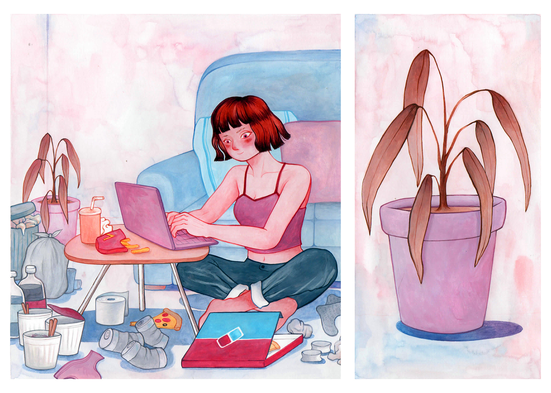 You Don’t Know Who You’re Talking To #2, 2020, 21x29.7cm, Gouache on paper