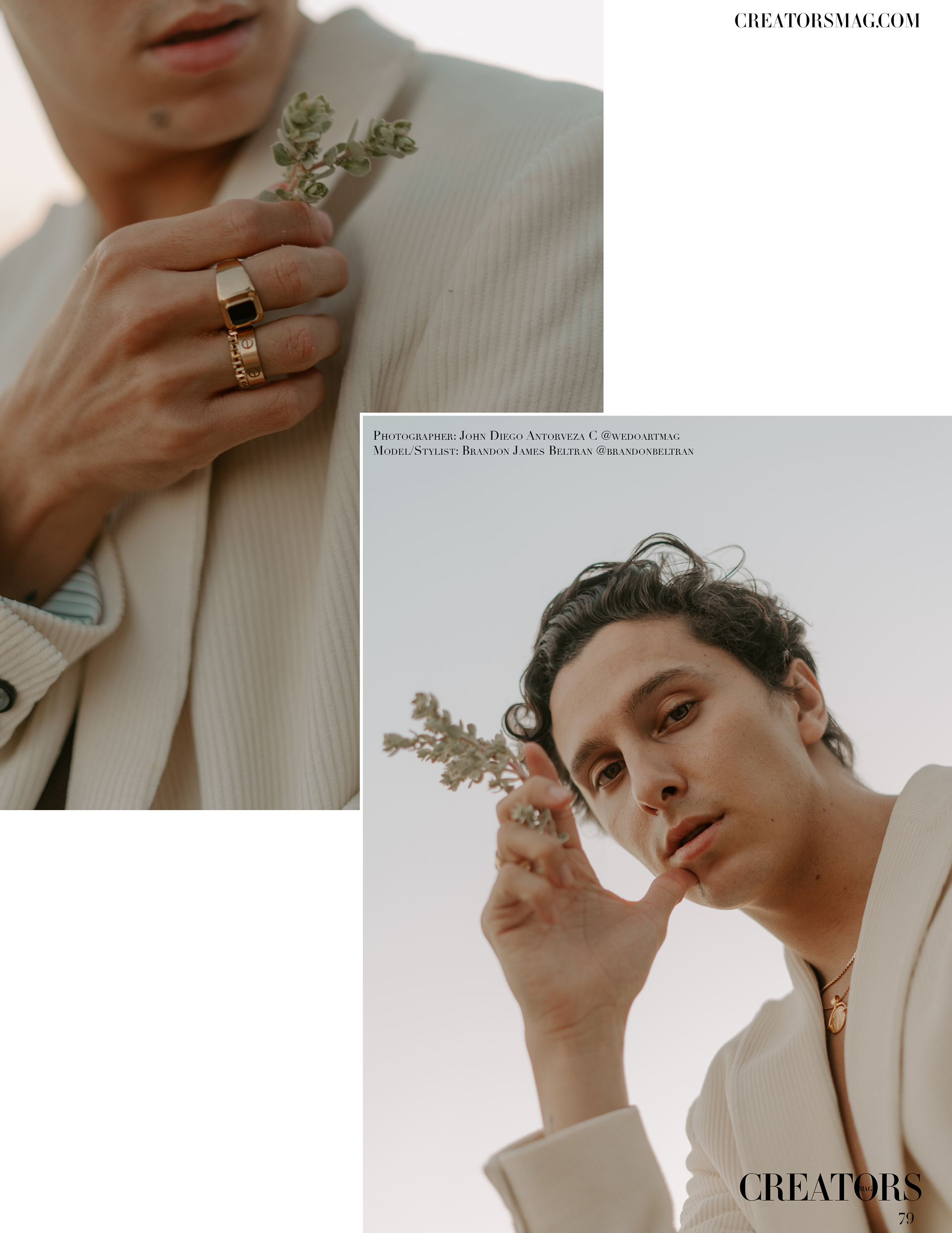 Leclat, editorial portraits published by creators magazine 