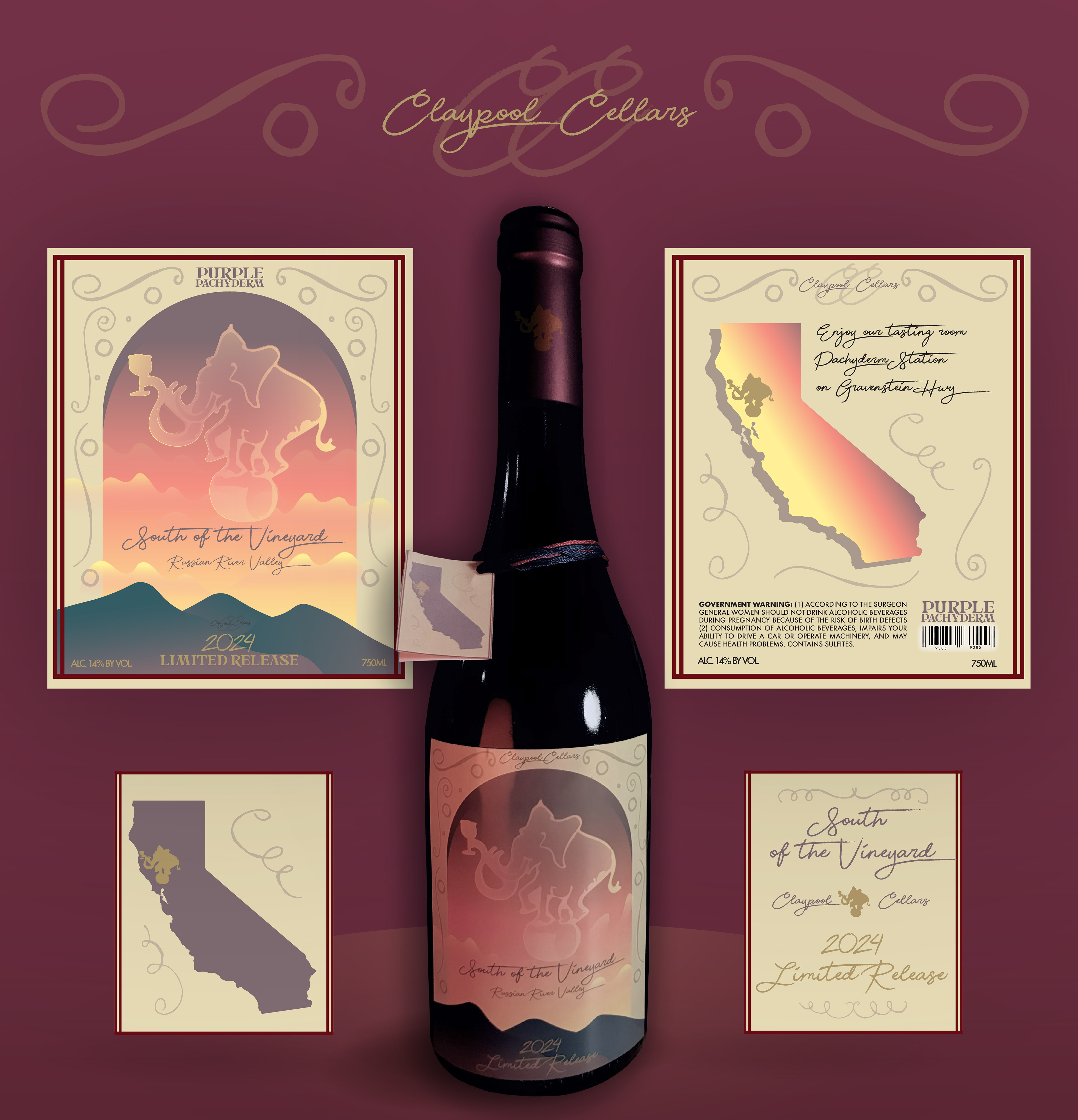 Ian Reid, Reid Creations, Fort Collins Graphic Design, Graphic Designer Colorado, Design Services, Reid Creations LLC, Logo Design, Welcome, Fort Collins, Colorado, Ian Reid Design, Ian Reid Graphic Design, Colorado Graphic Design, Loveland Graphic Design, Music, Ian Reid Creations, Ian Read Ian Read Creations, Freelance Design, Freelance Graphic Designer, ireidcreations, ireidcreations.com, reidcreations.com readcreations.com, package design, wine bottle, claypool, Cellers, purple Pachyderm, Russian River, California,  mock up,