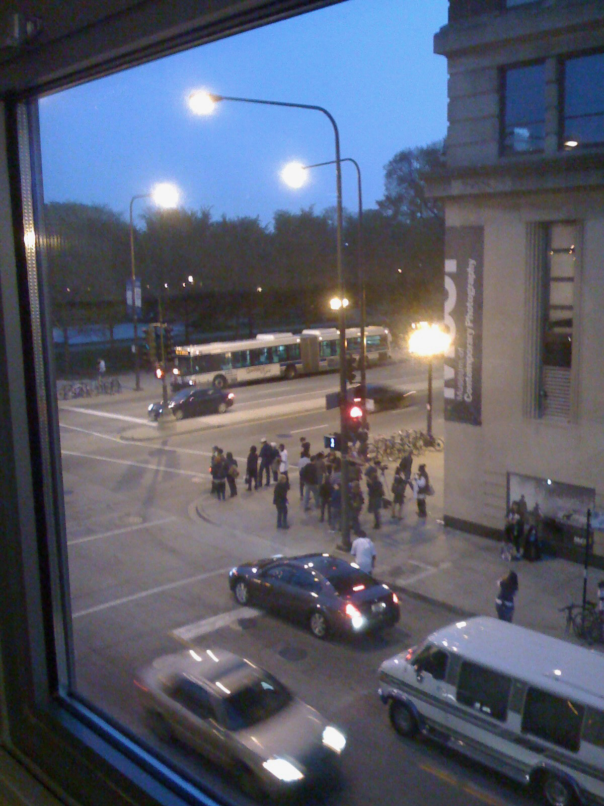 Night falls in Chicago prior to announcement of the election results
