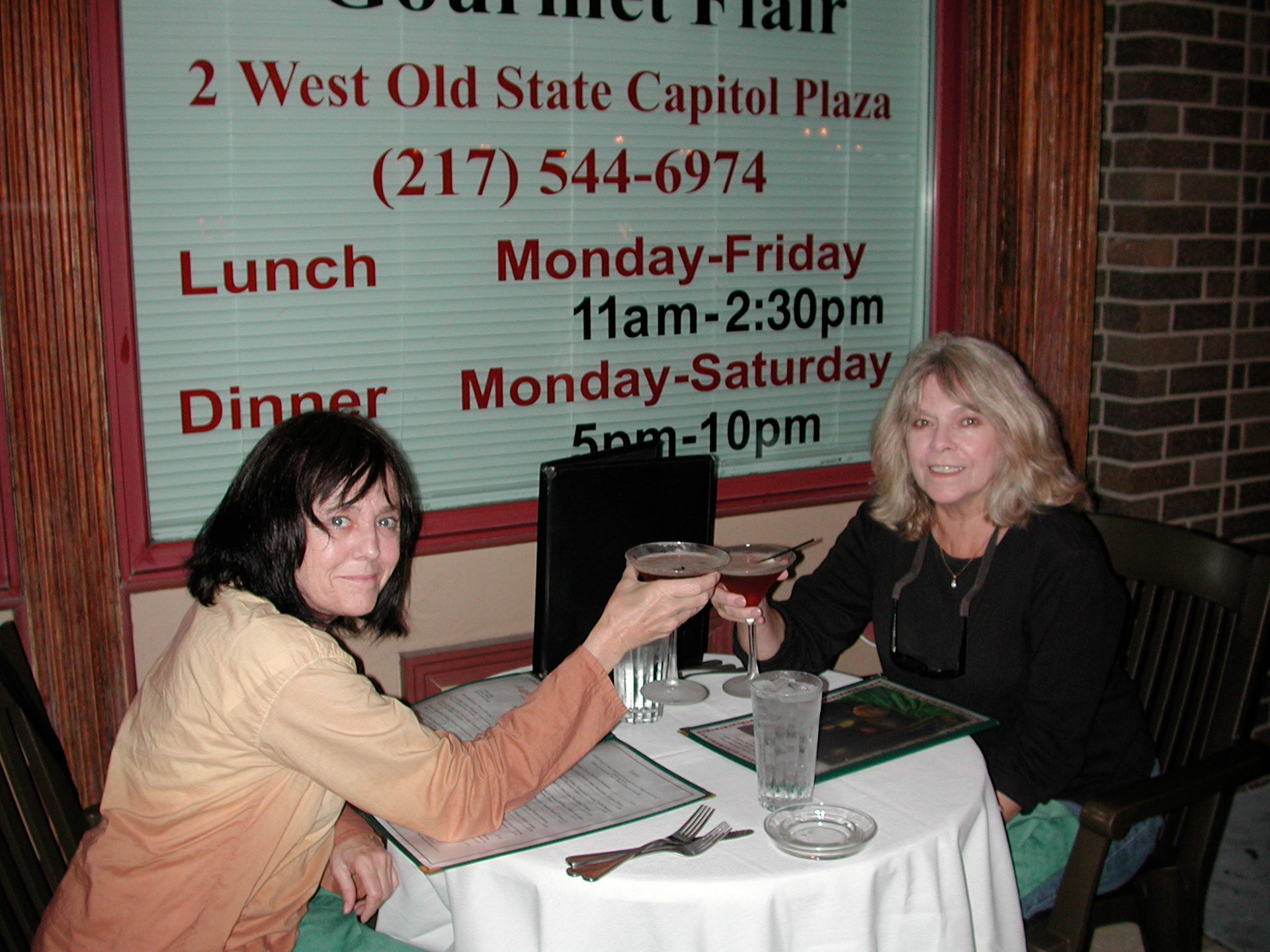 The editors of the book have dinner the night before the event.