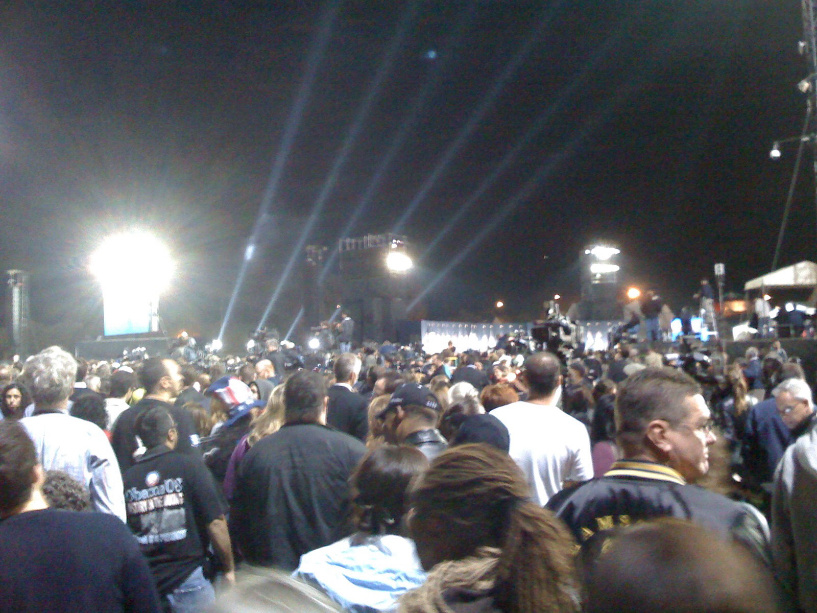 The Stage in lower right where the Obamas appeared to greet the crowd.