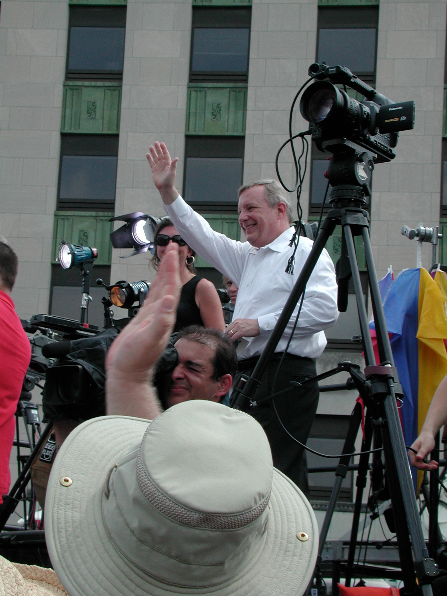 Illinois Senator Dick Durbin attends the event.