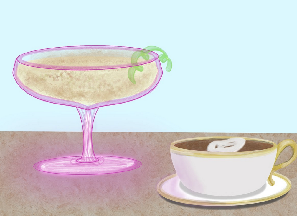 Frozen Champagne and Drinking Chocolate - Food Concept