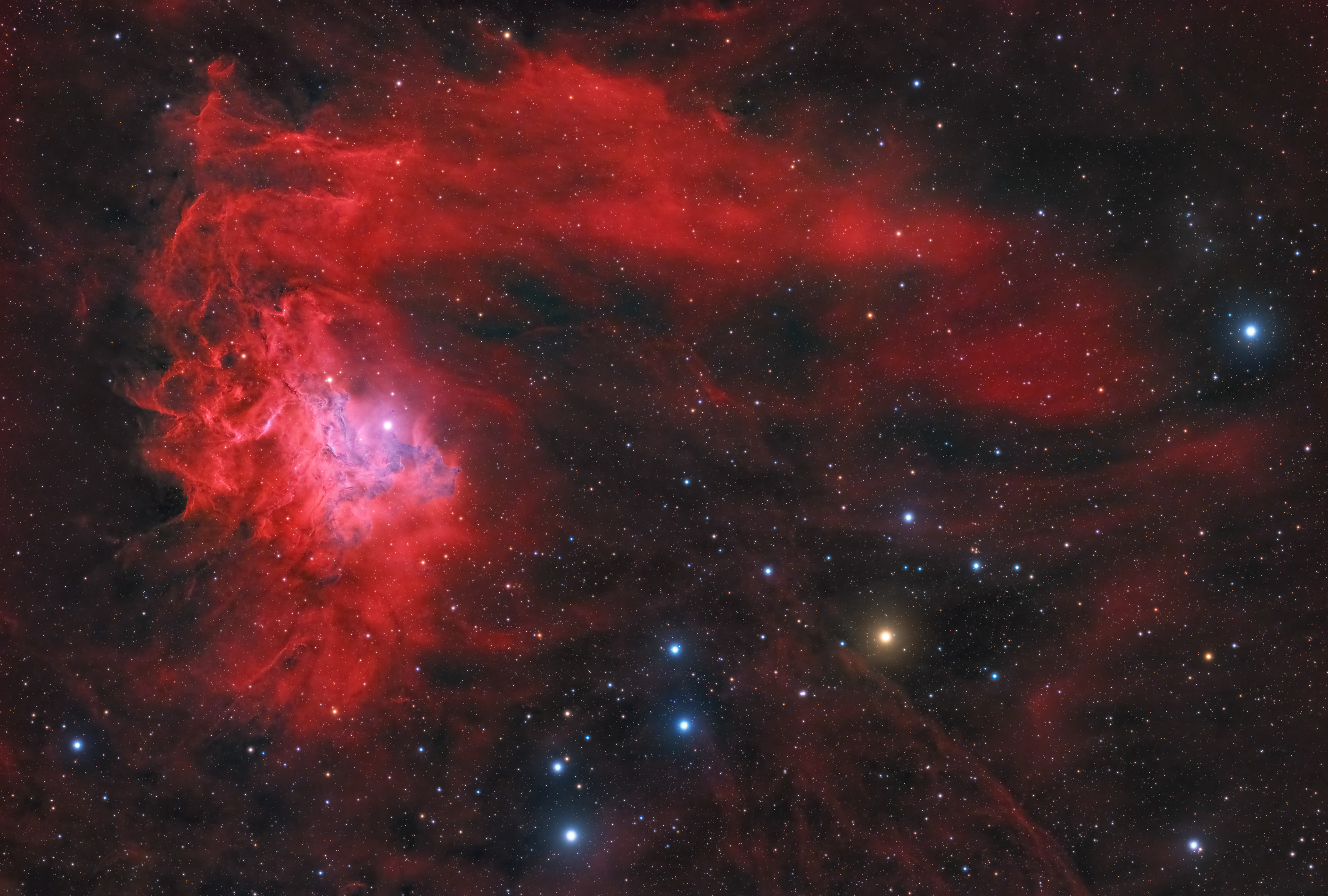 Flaming Star nebula in HaRGB