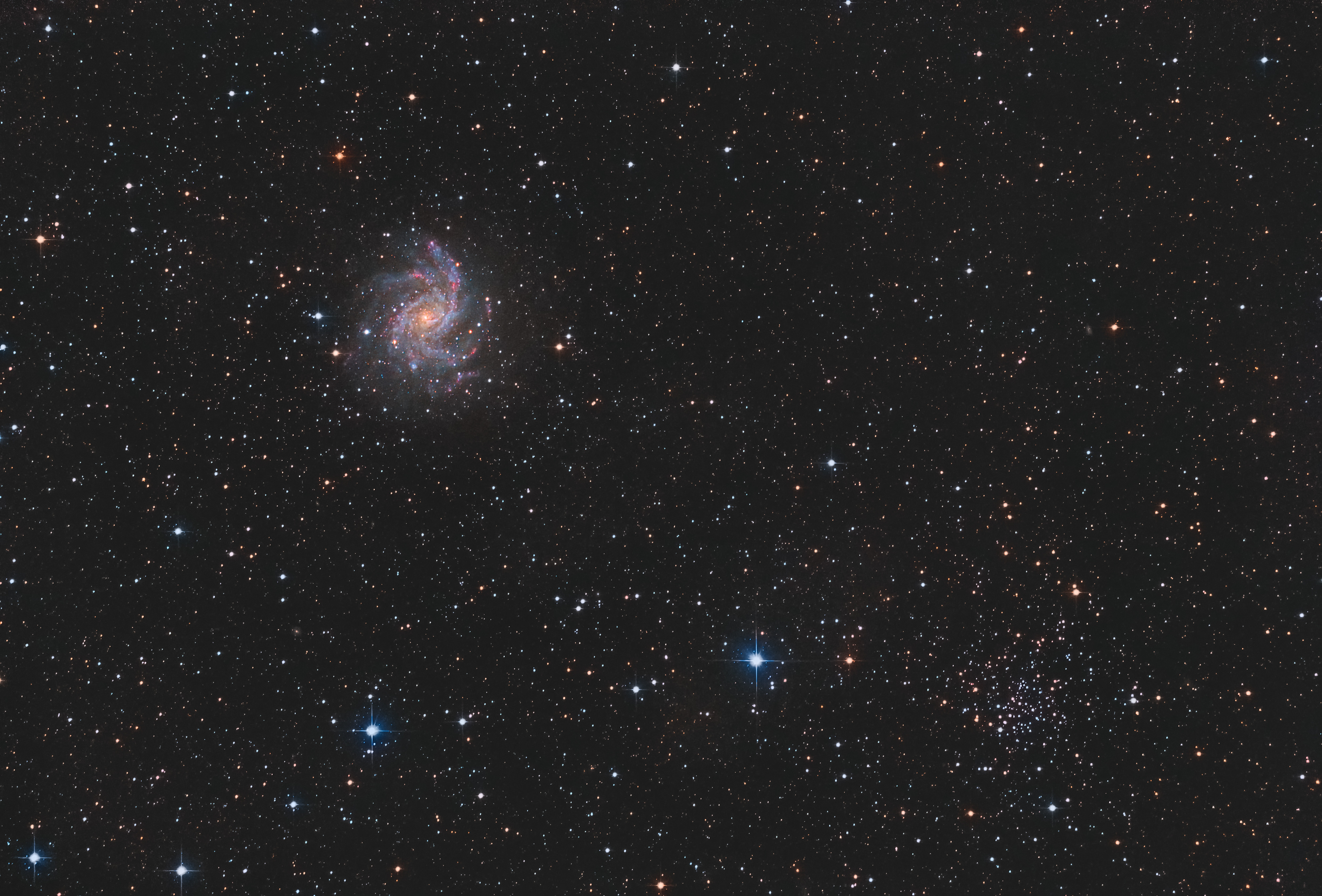 Fireworks galaxy and NGC6939 star cluster