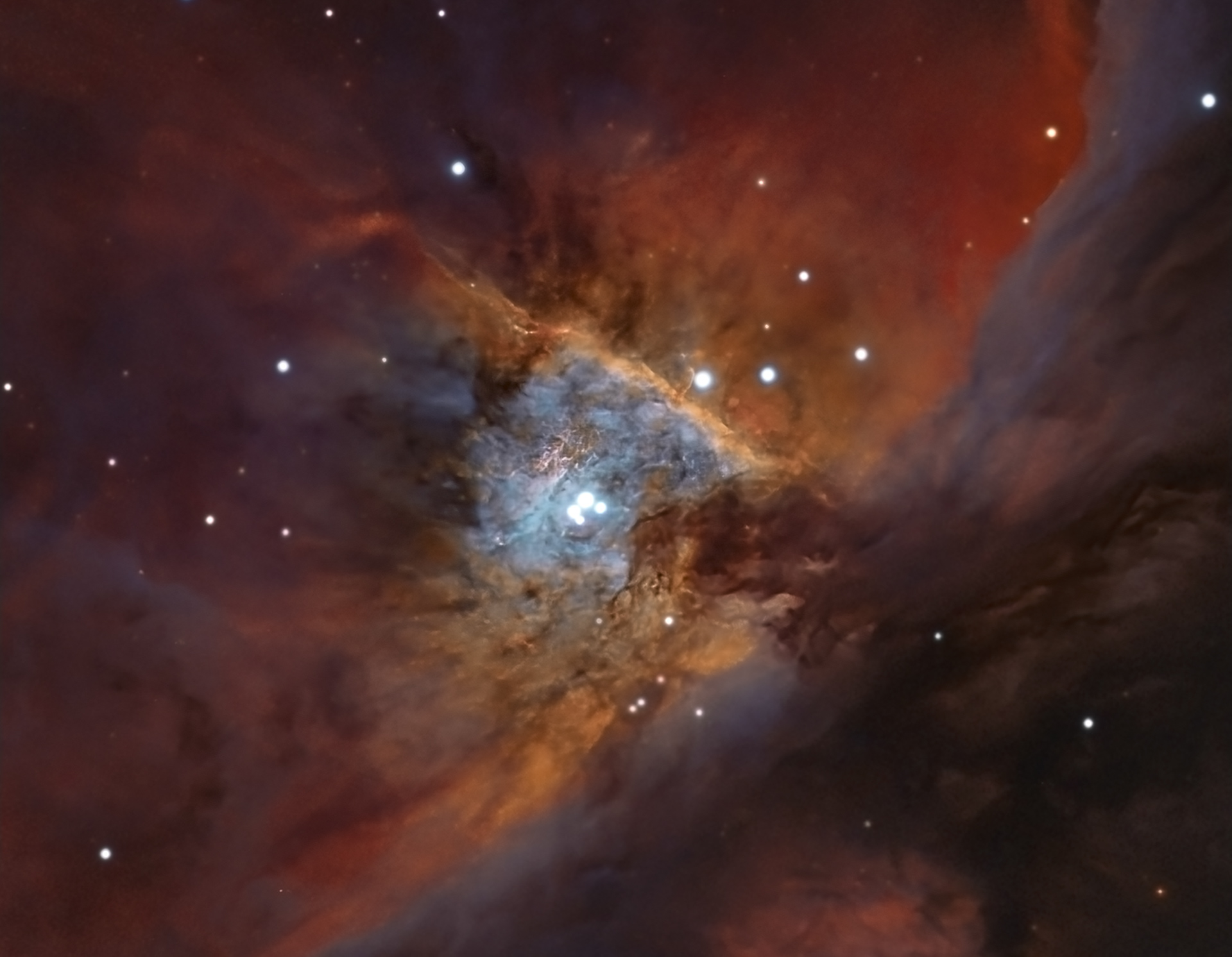 The Trapezium cluster in the Hubble Palette