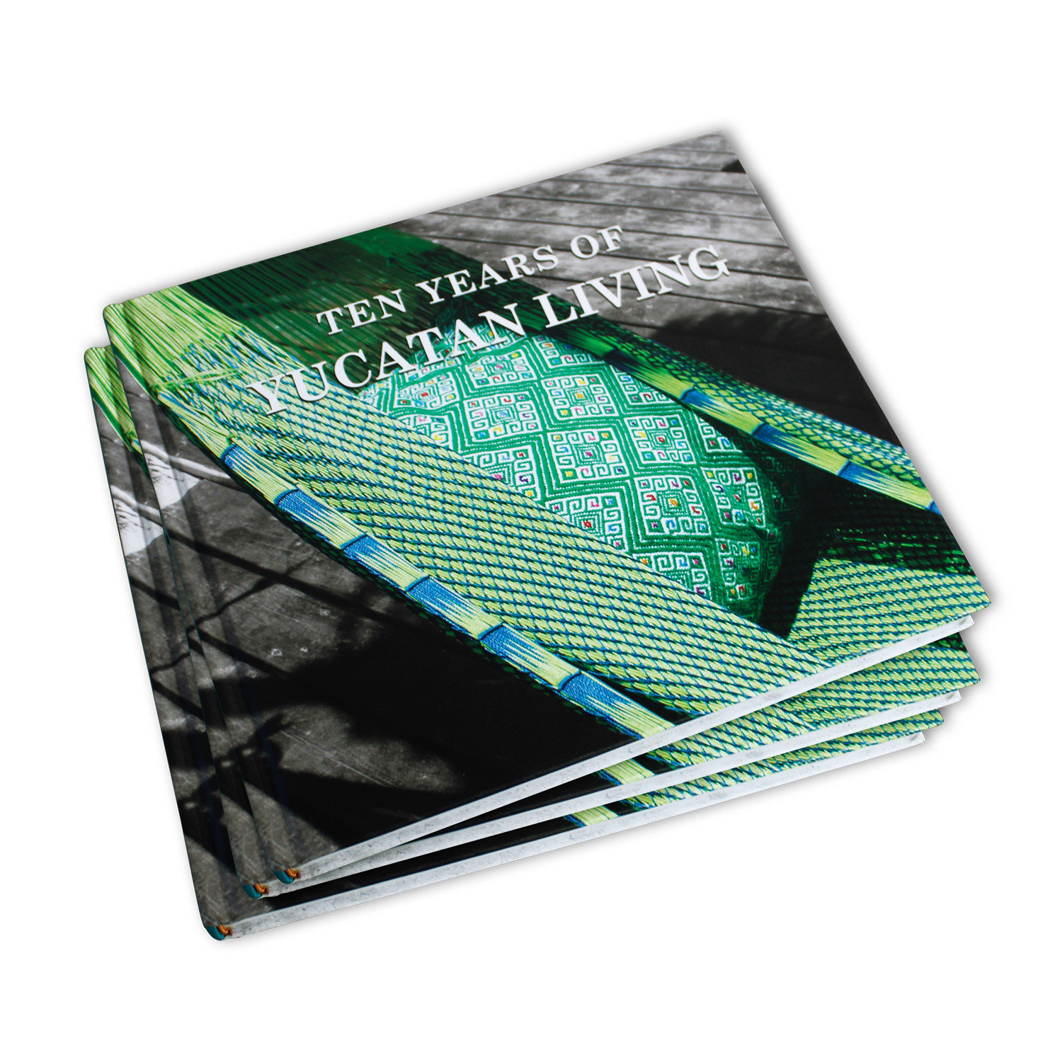 Hardcover coffee table books stack