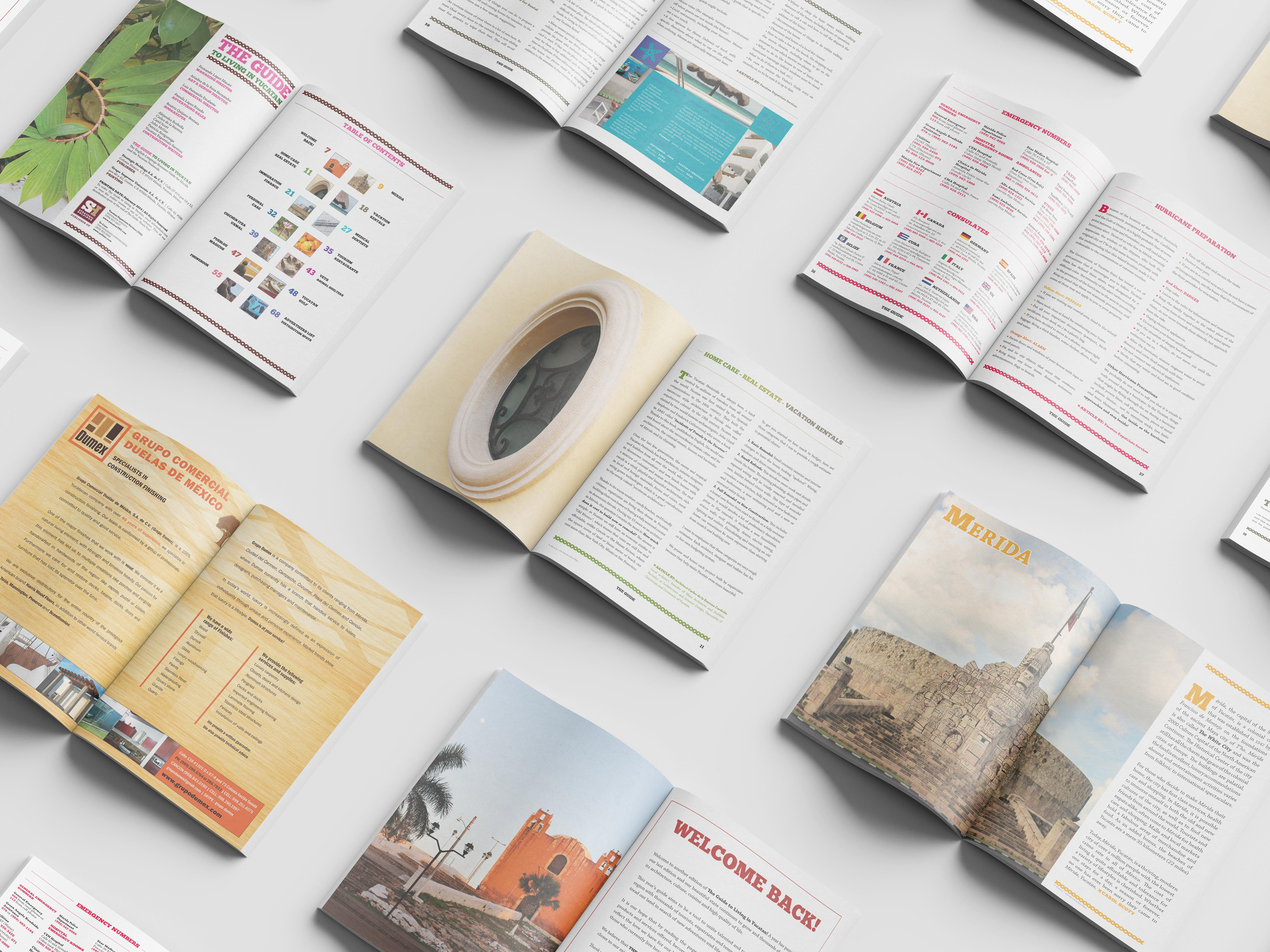 Samples of the Resource Guide, open in different pages to show the content.
