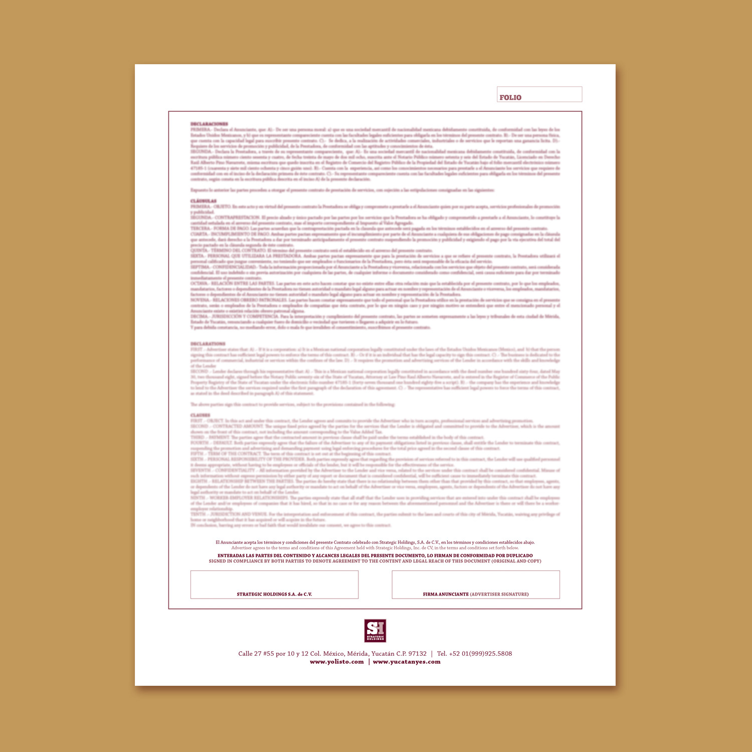 Sales contract: Back