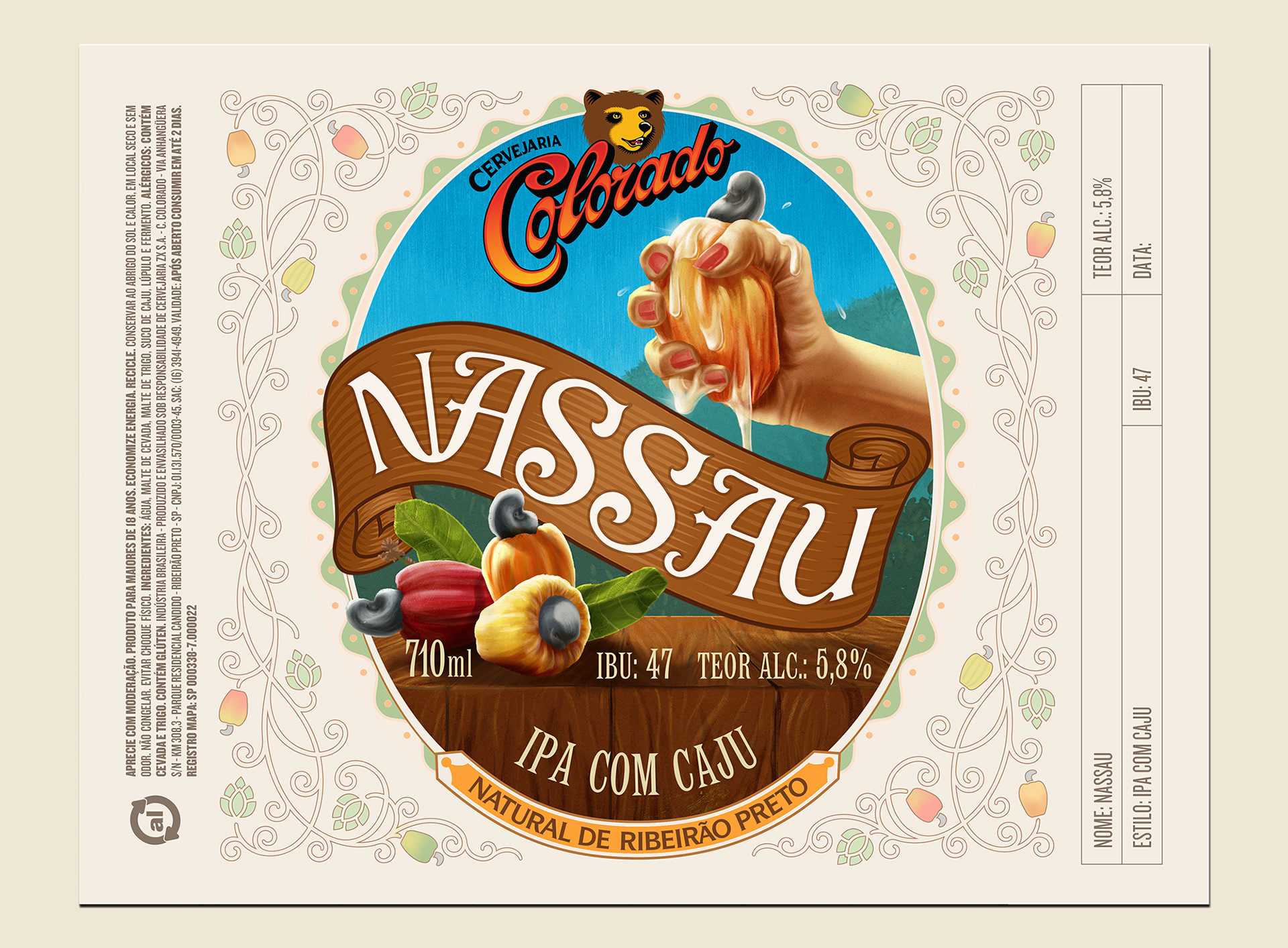 Label created for the re-launch of Nassau beer by Colorado Brewery. Rótulo criado para o relançamento da cerveja Nassau, da Cervejaria Colorado. Etiqueta creada para el relanzamiento de la cerveza Nassau de la Cervecería Colorado. Étiquette créée pour le relancement de la bière Nassau de la Brasserie Colorado. Etichetta creata per il ri-lancio della birra Nassau della Birrificio Colorado. Etikett laget for relansering av Nassau-øl fra Colorado-bryggeriet. 为科罗拉多酿酒厂的Nassau啤酒重新推出而设计的标签。 "Colorado BreweryのNassauビールの再発売用に作成されたラベル。 콜로라도 양조장의 Nassau 맥주 재출시를 위해 제작된 라벨.