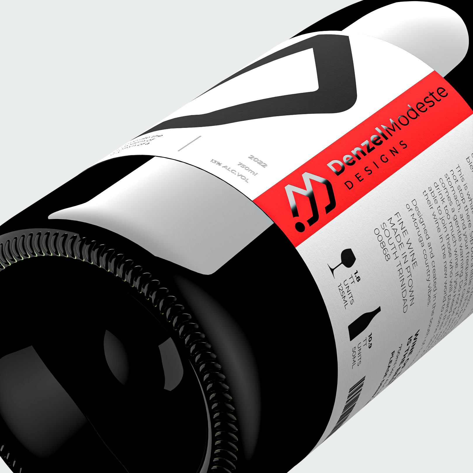 Close-Up CGI 3D Render showing bottle details
